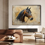 Horses 060 Canvas Art 60 x 40 cm / Black