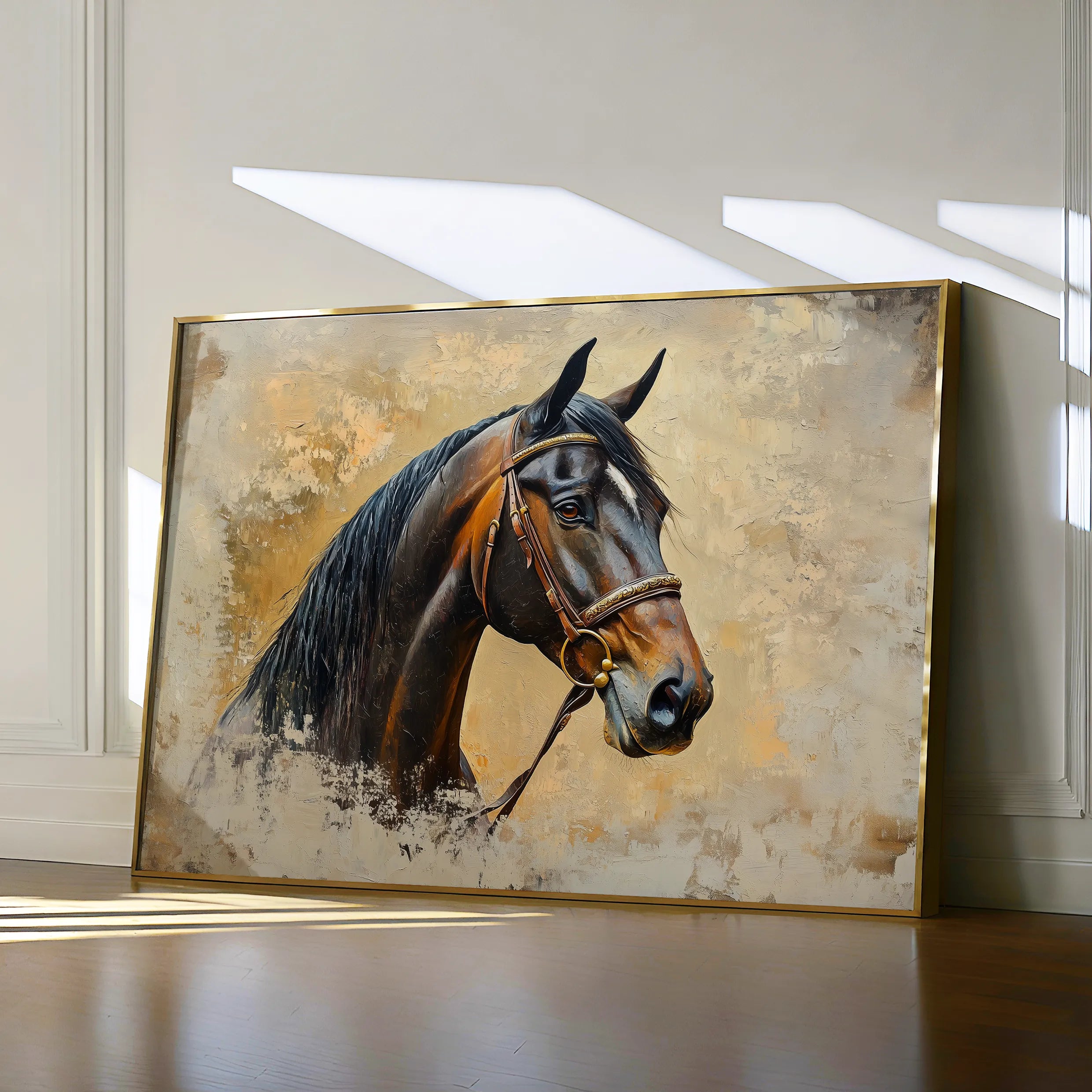 Horses 060 Canvas Art 60 x 40 cm / Black