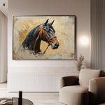 Horses 060 Canvas Art 60 x 40 cm / Black