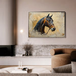 Horses 060 Canvas Art 60 x 40 cm / Black