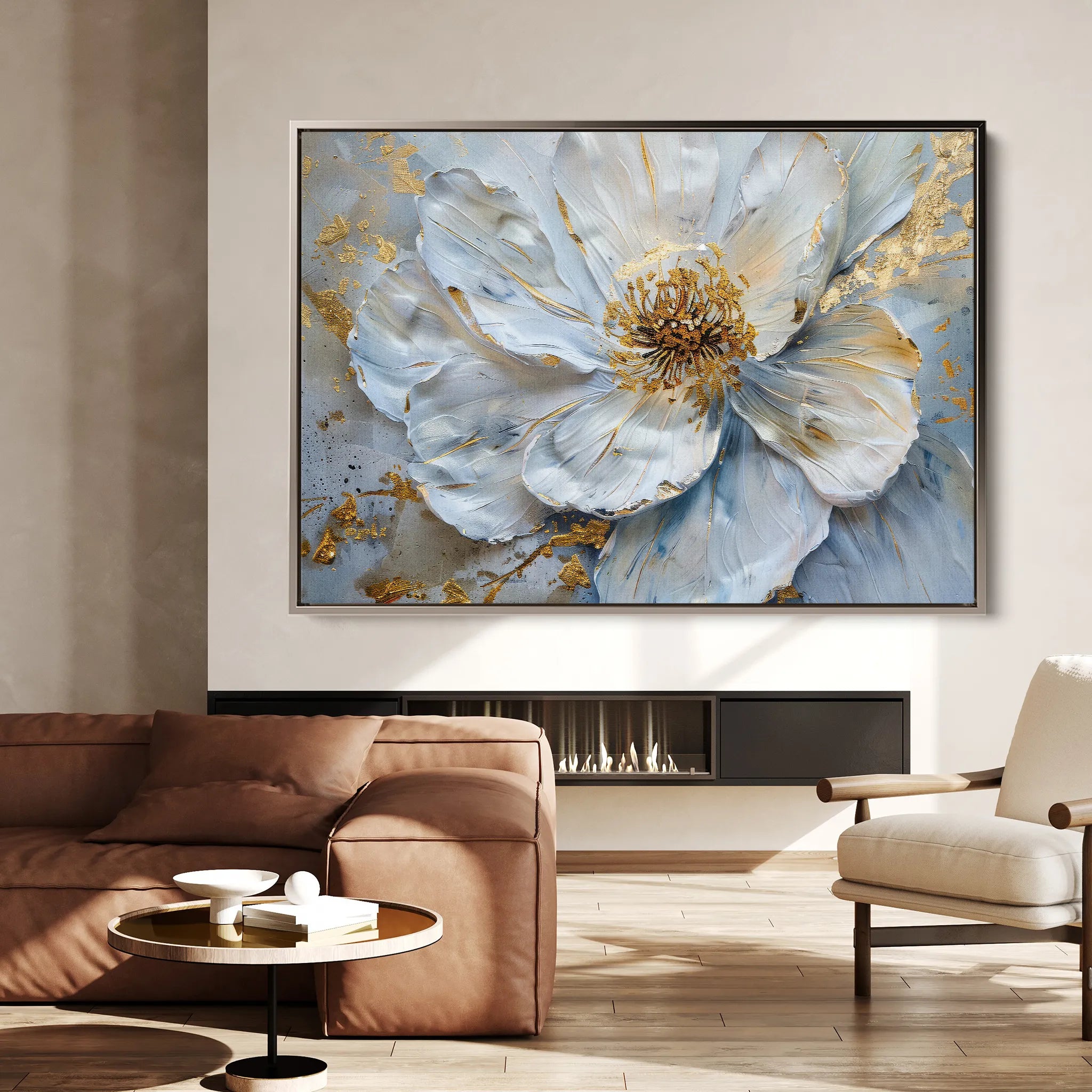 Floral 061 Canvas Art 60 x 40 cm / Black