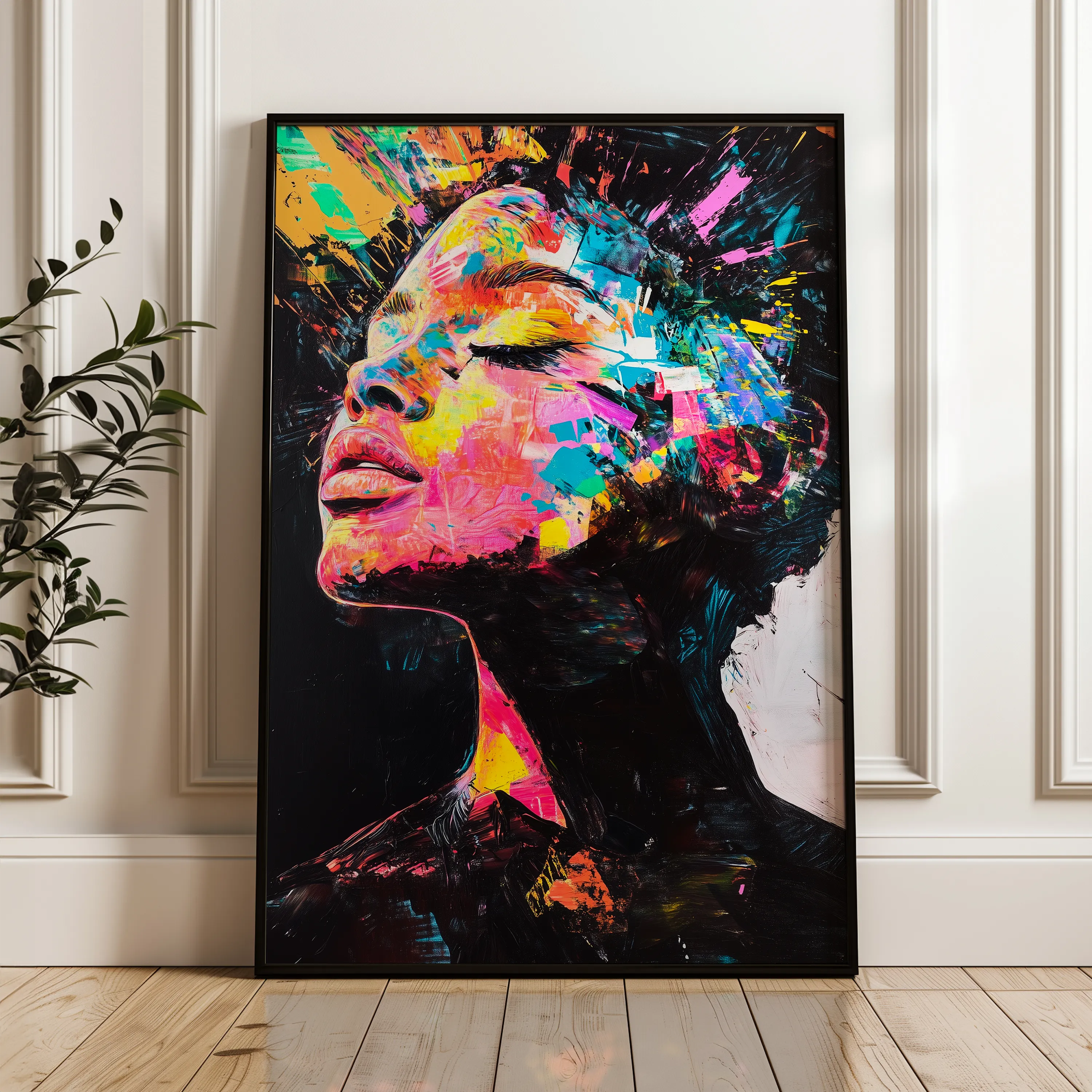 Portrait 061 Canvas Art 60 x 40 cm / Black
