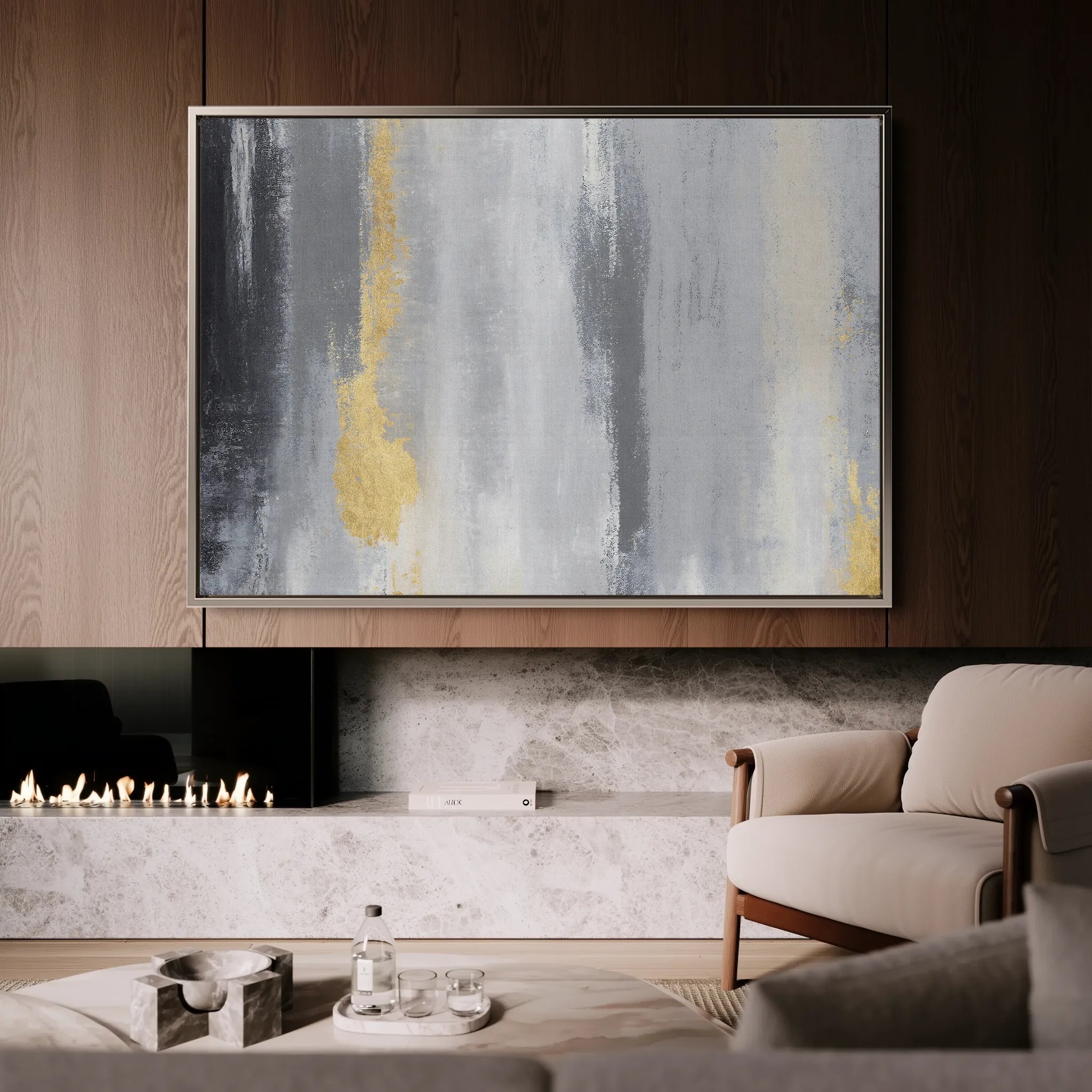 Abstract 062 Canvas Art 60 x 40 cm / Black