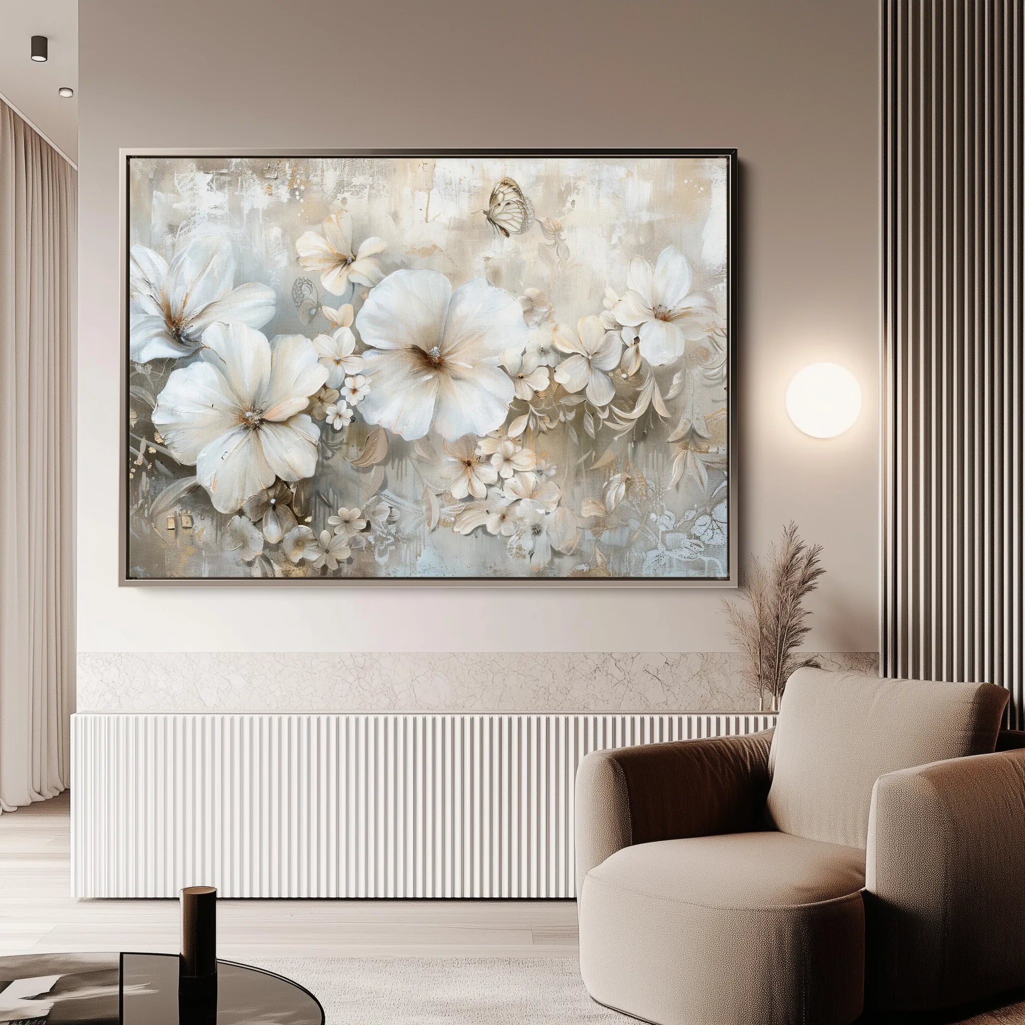 Floral 062 Canvas Art 60 x 40 cm / Black