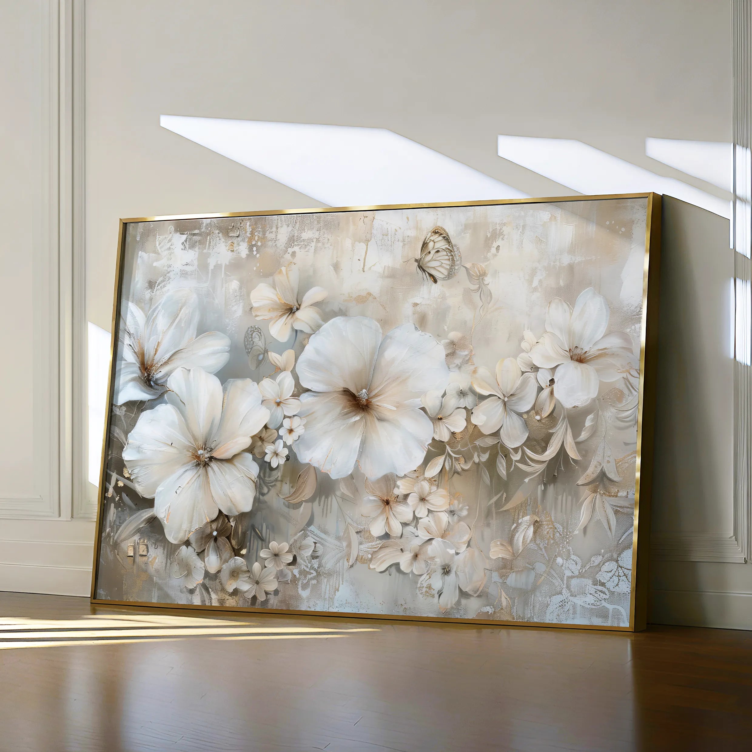 Floral 062 Canvas Art 60 x 40 cm / Black