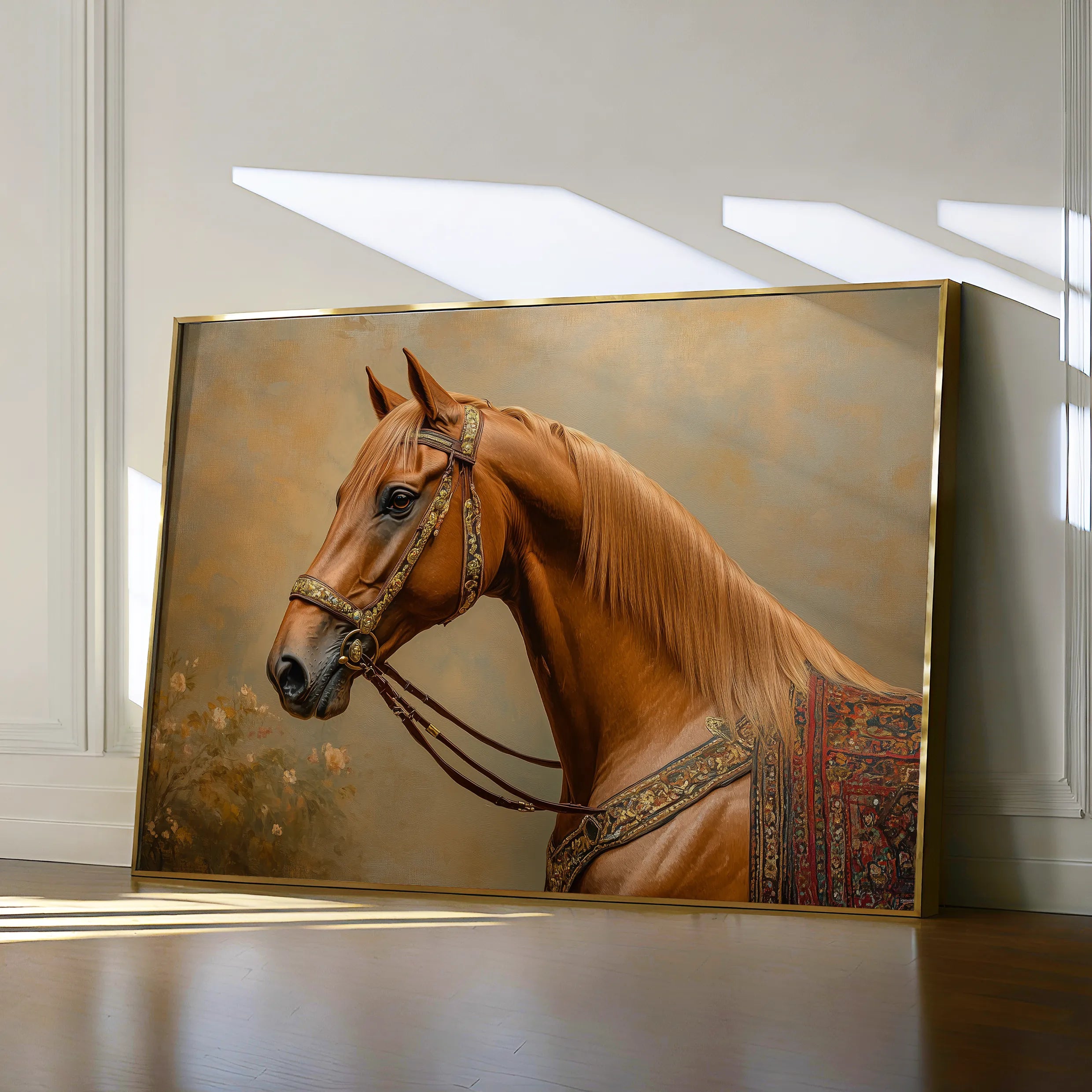 Horses 062 Canvas Art 60 x 40 cm / Black