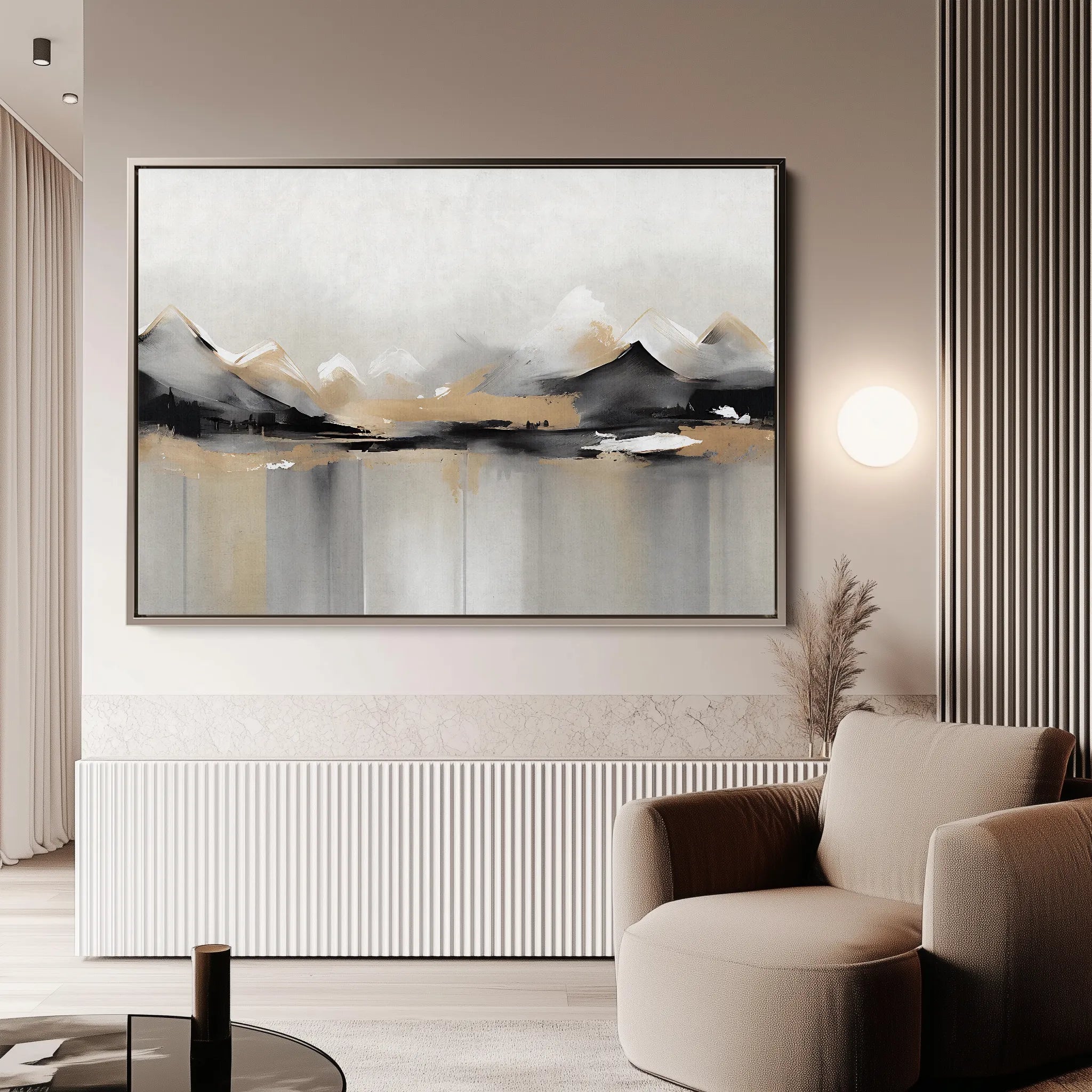 Landscape 062 Canvas Art 60 x 40 cm / Black