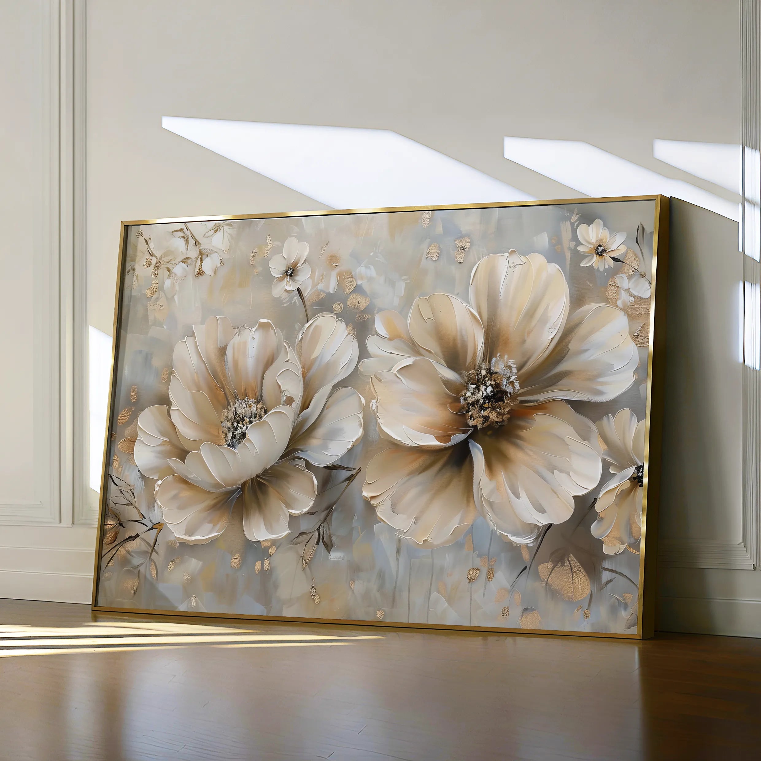 Floral 063 Canvas Art 60 x 40 cm / Black