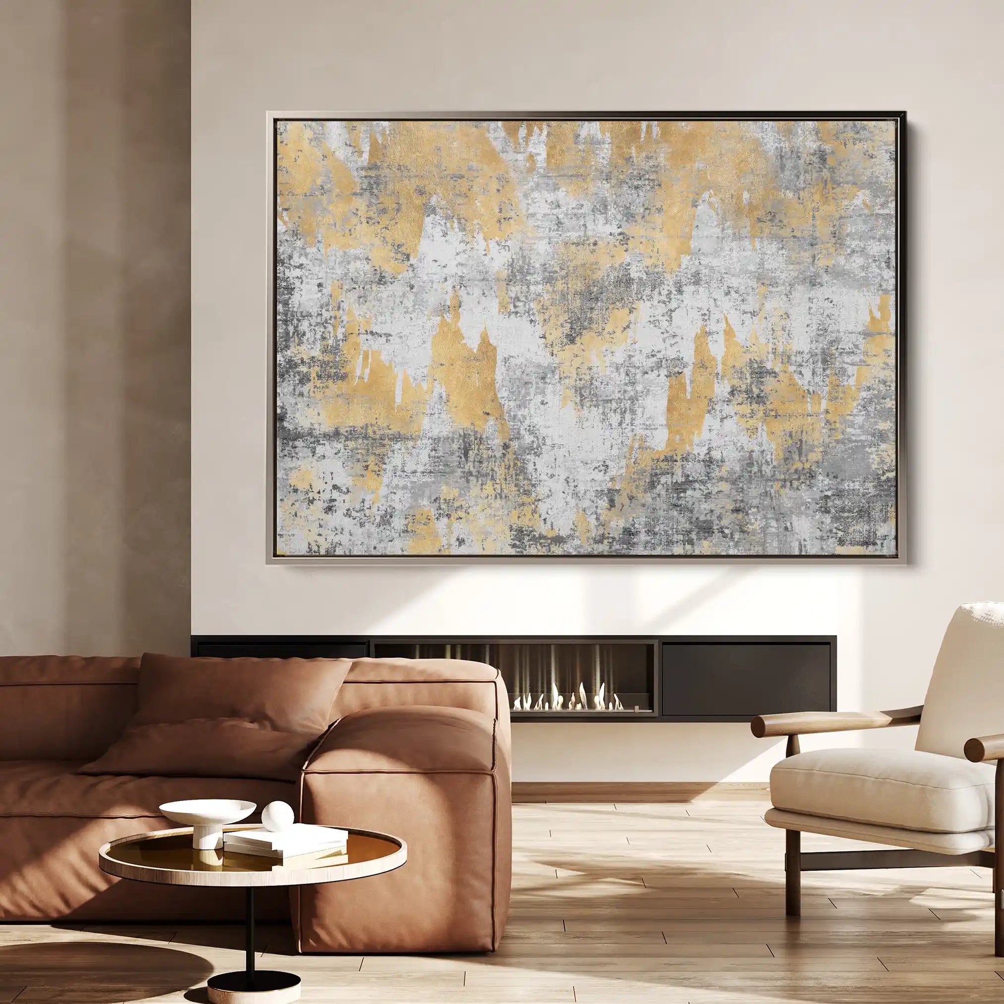 Abstract 064 Canvas Art 60 x 40 cm / Black