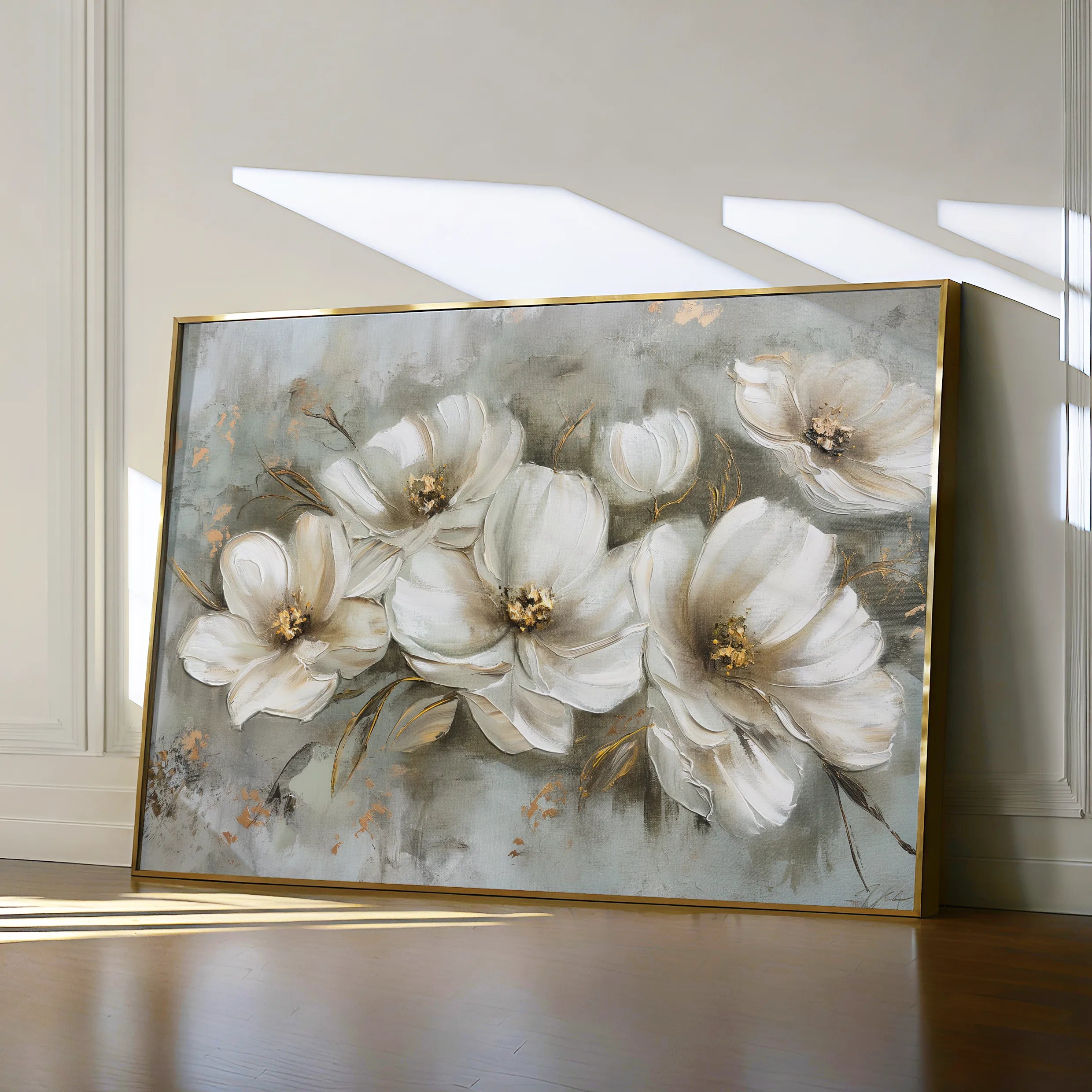 Floral 064 Canvas Art 60 x 40 cm / Black