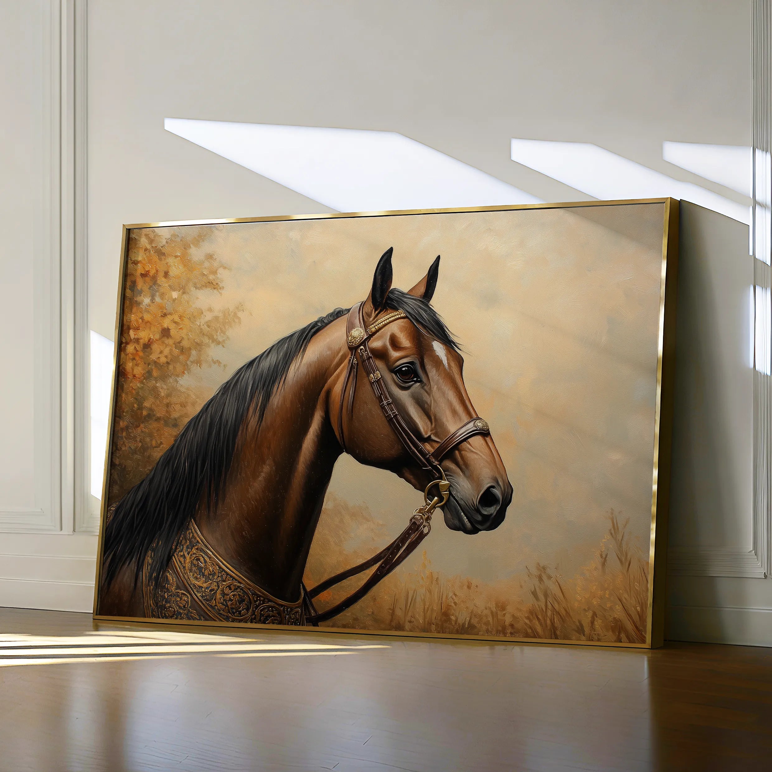 Horses 064 Canvas Art 60 x 40 cm / Black