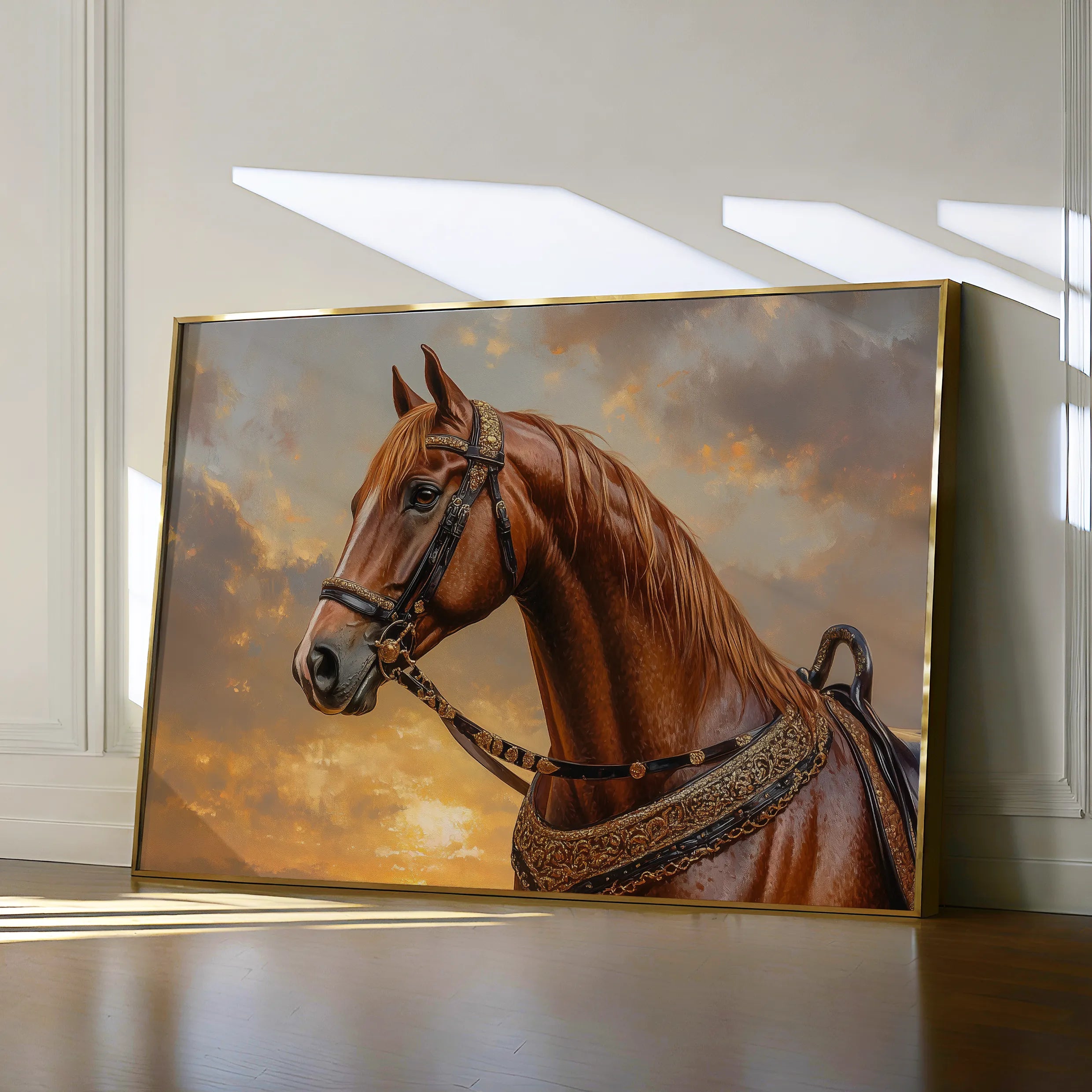 Horses 065 Canvas Art 60 x 40 cm / Black