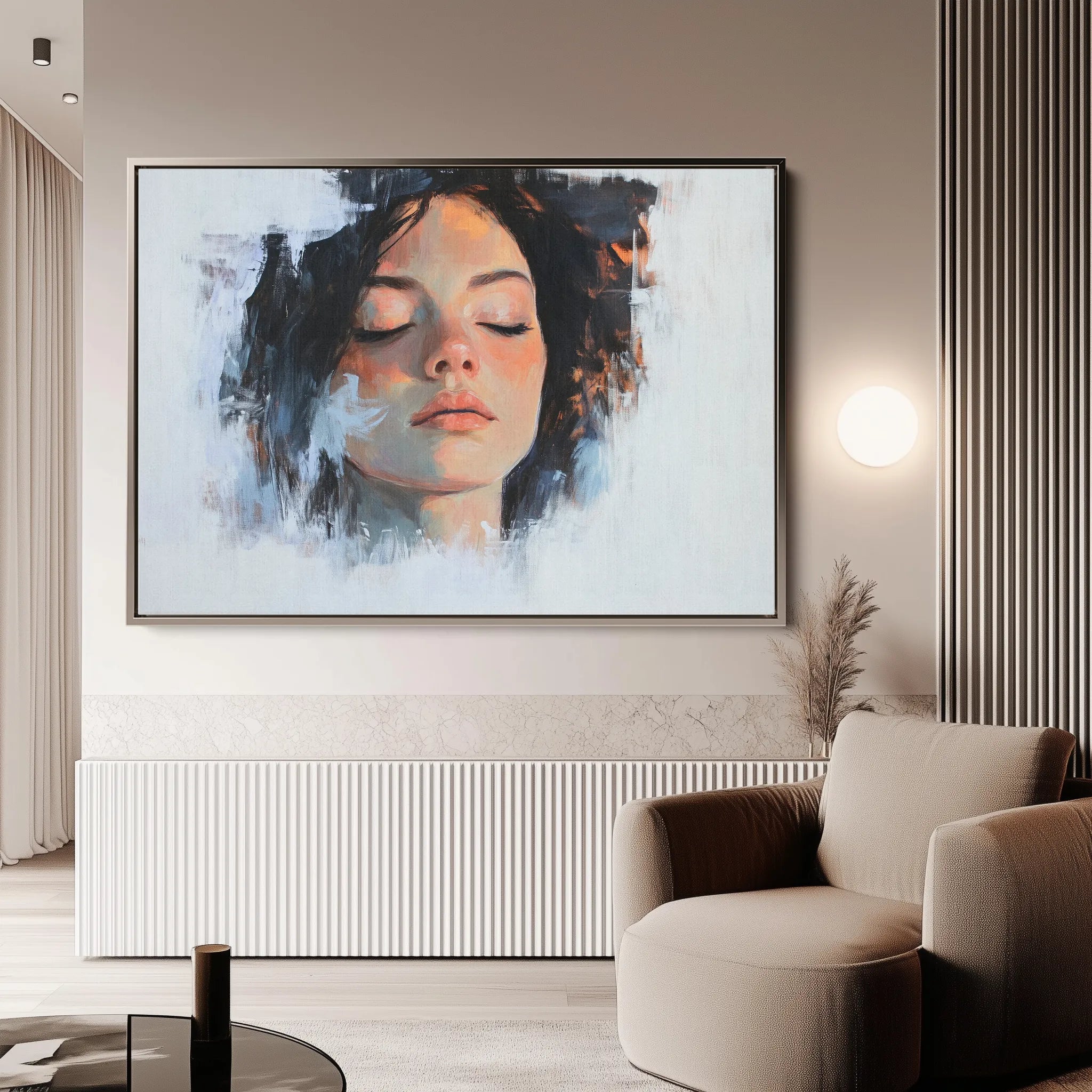 Portrait 065 Canvas Art 60 x 40 cm / Black