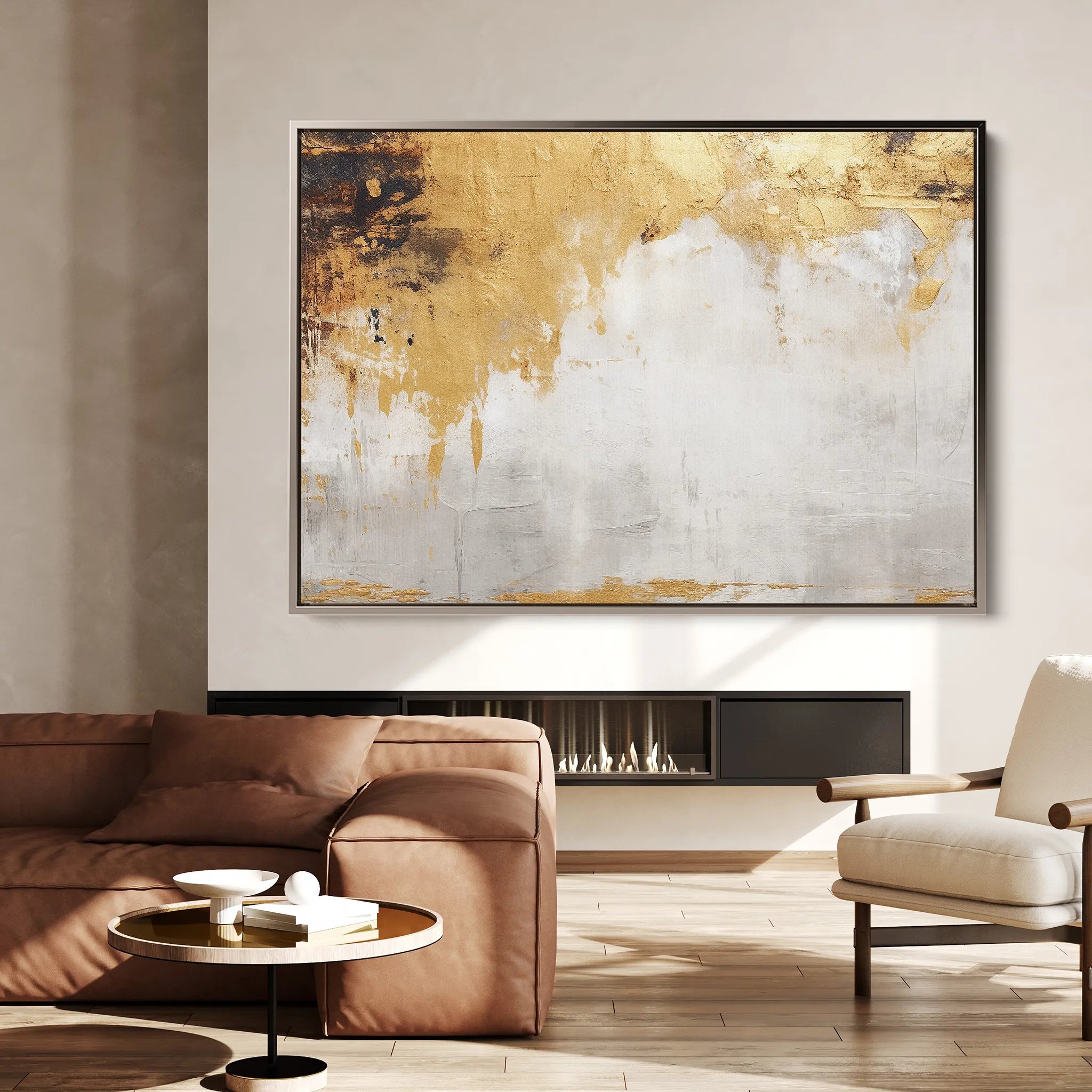Abstract 066 Canvas Art 60 x 40 cm / Black