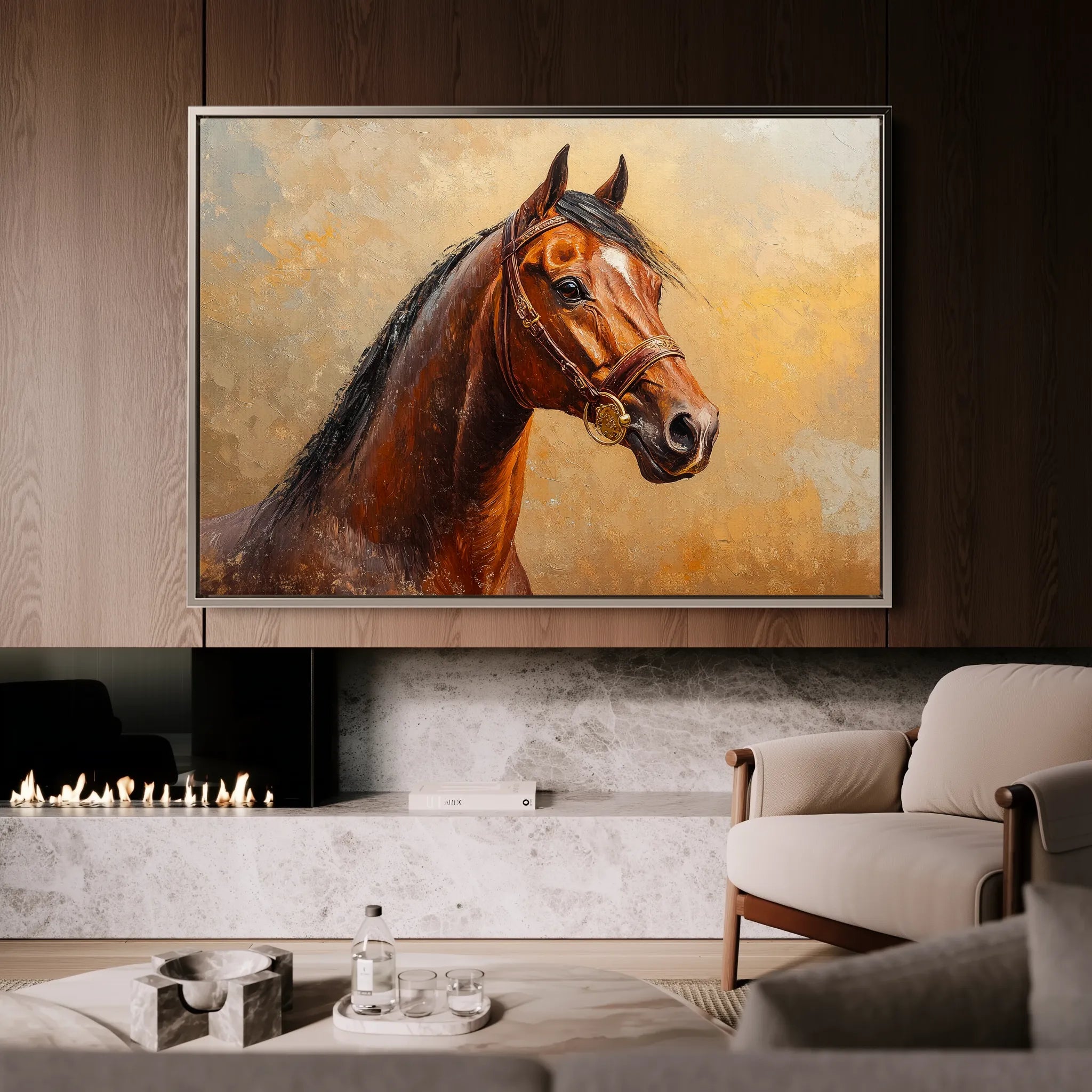 Horses 066 Canvas Art 60 x 40 cm / Black