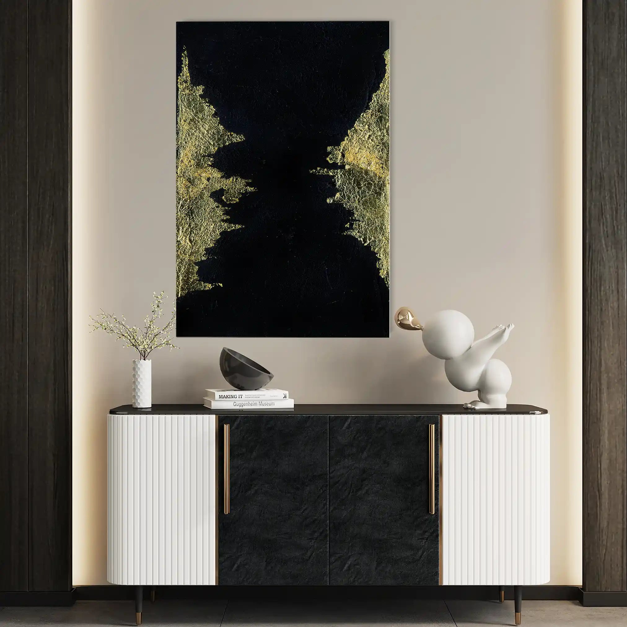 Abstract 067 Canvas Art 60 x 40 cm / Black