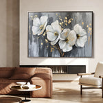 Floral 067 Canvas Art 60 x 40 cm / Black