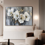 Floral 067 Canvas Art 60 x 40 cm / Black