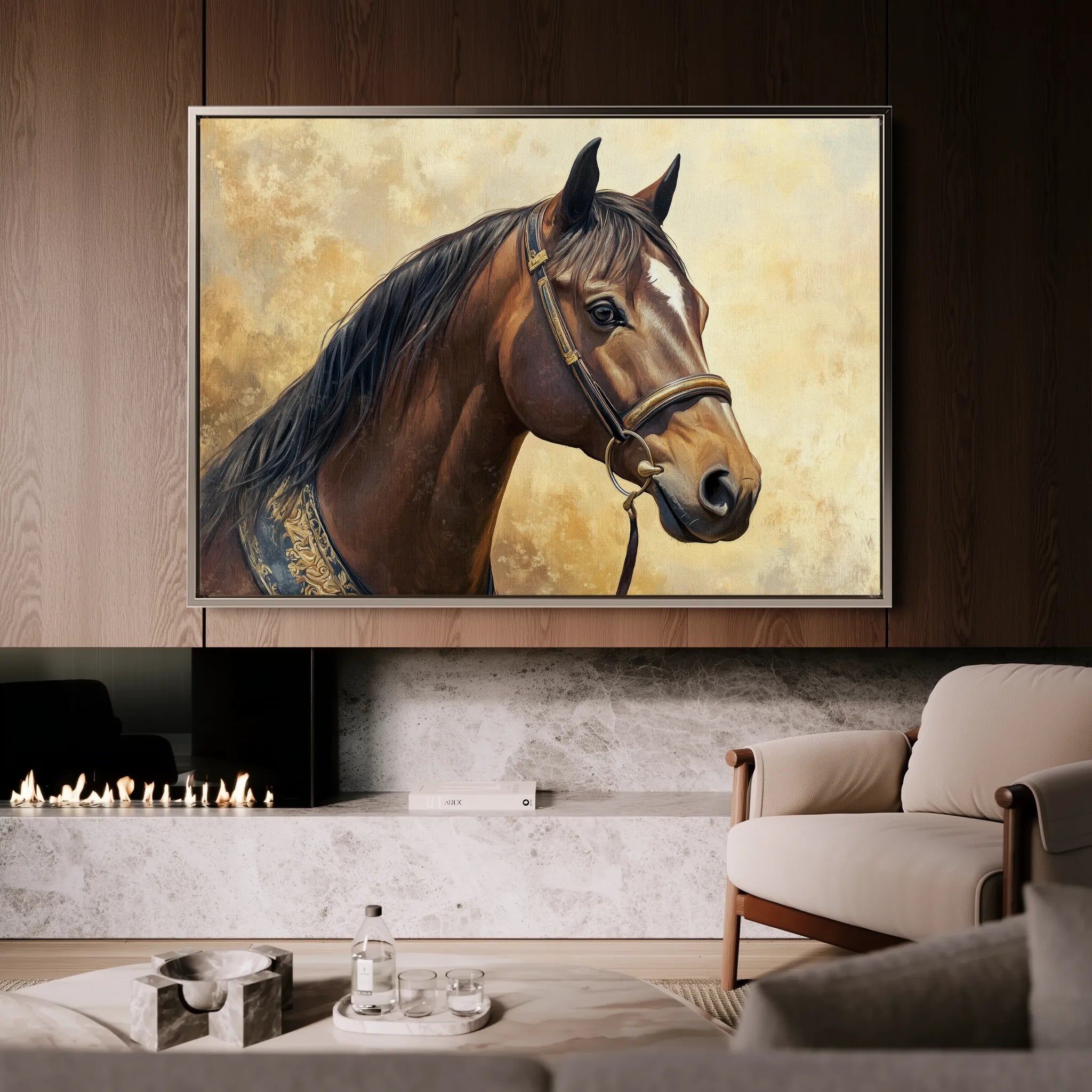 Horses 067 Canvas Art 60 x 40 cm / Black