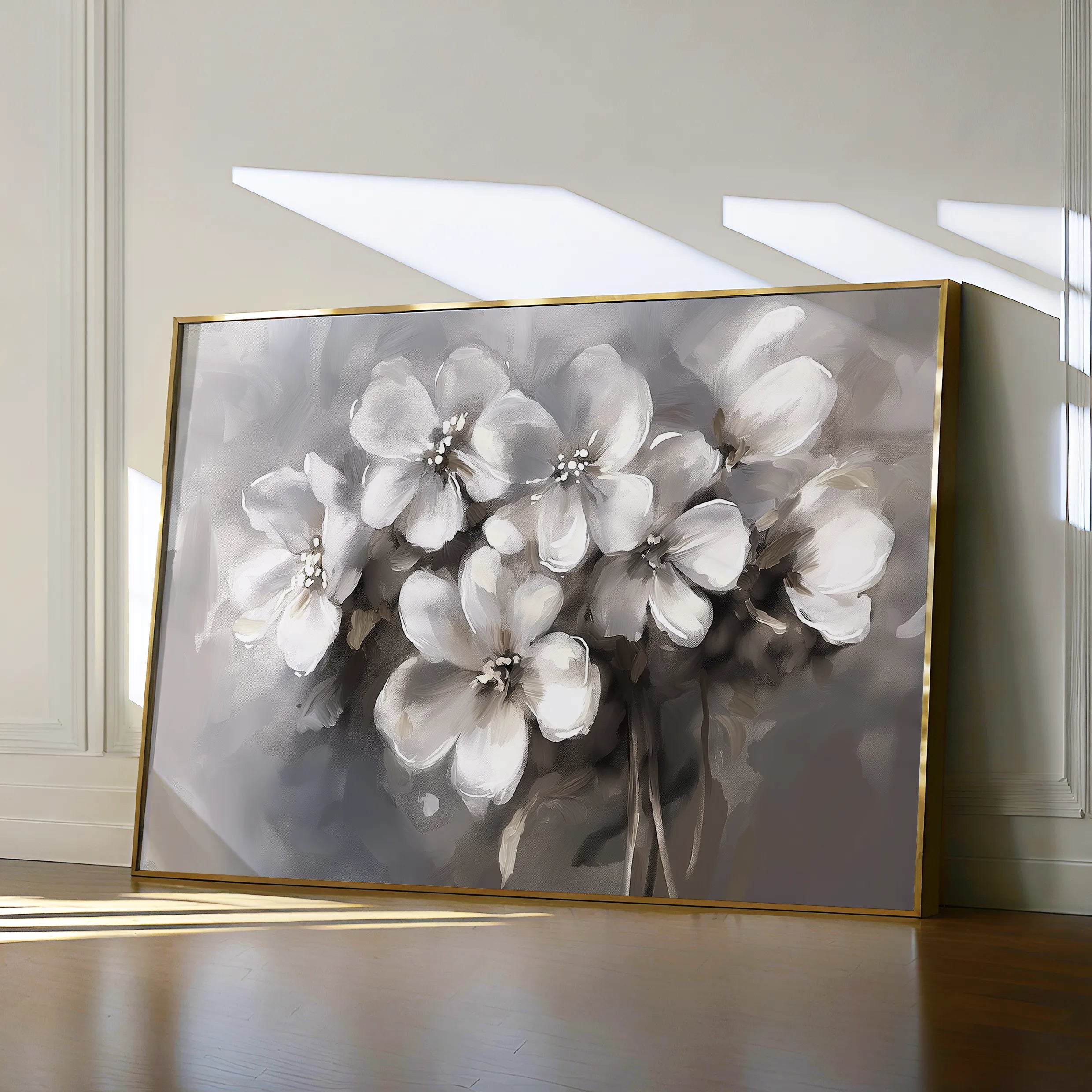 Floral 068 Canvas Art 60 x 40 cm / Black