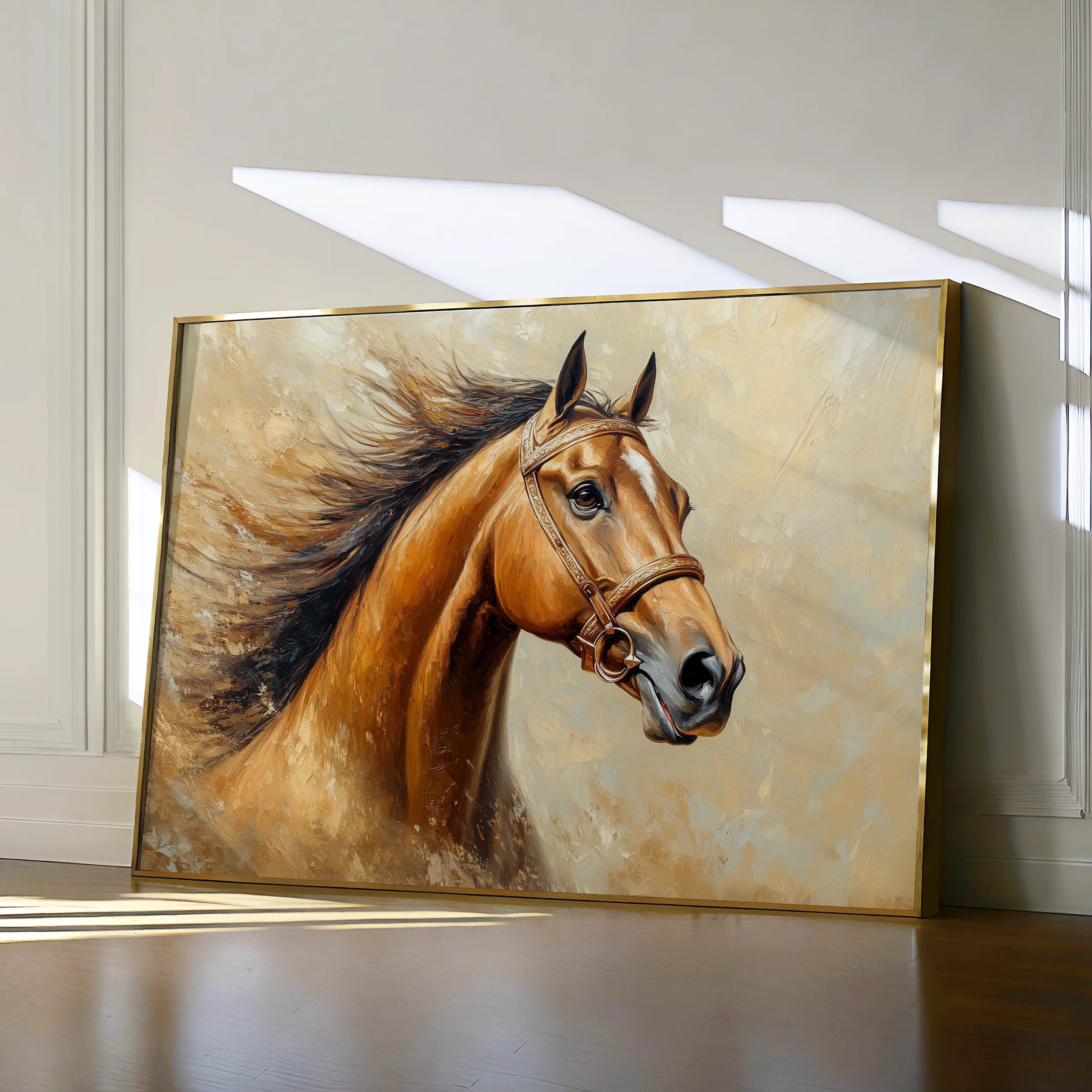 Horses 068 Canvas Art 60 x 40 cm / Black