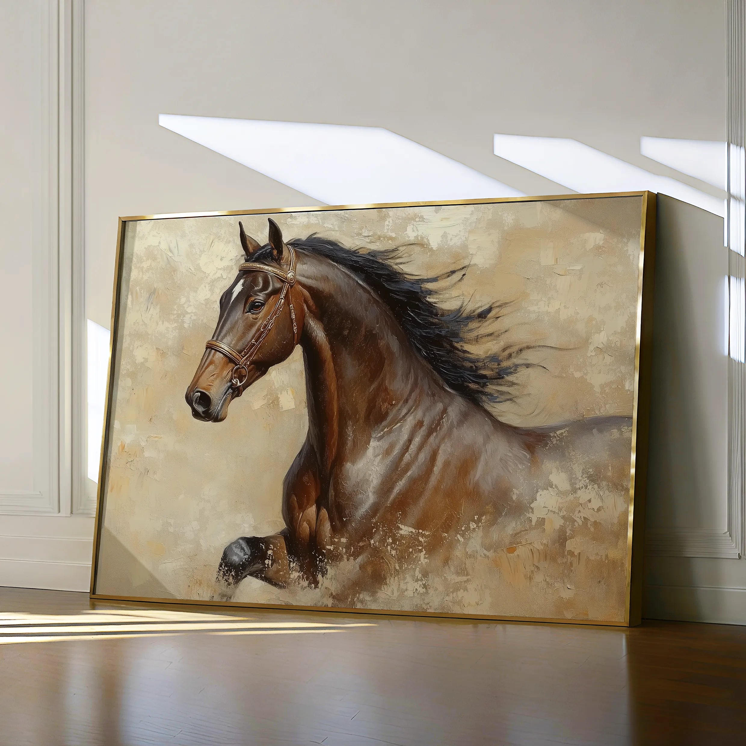 Horses 069 Canvas Art 60 x 40 cm / Black