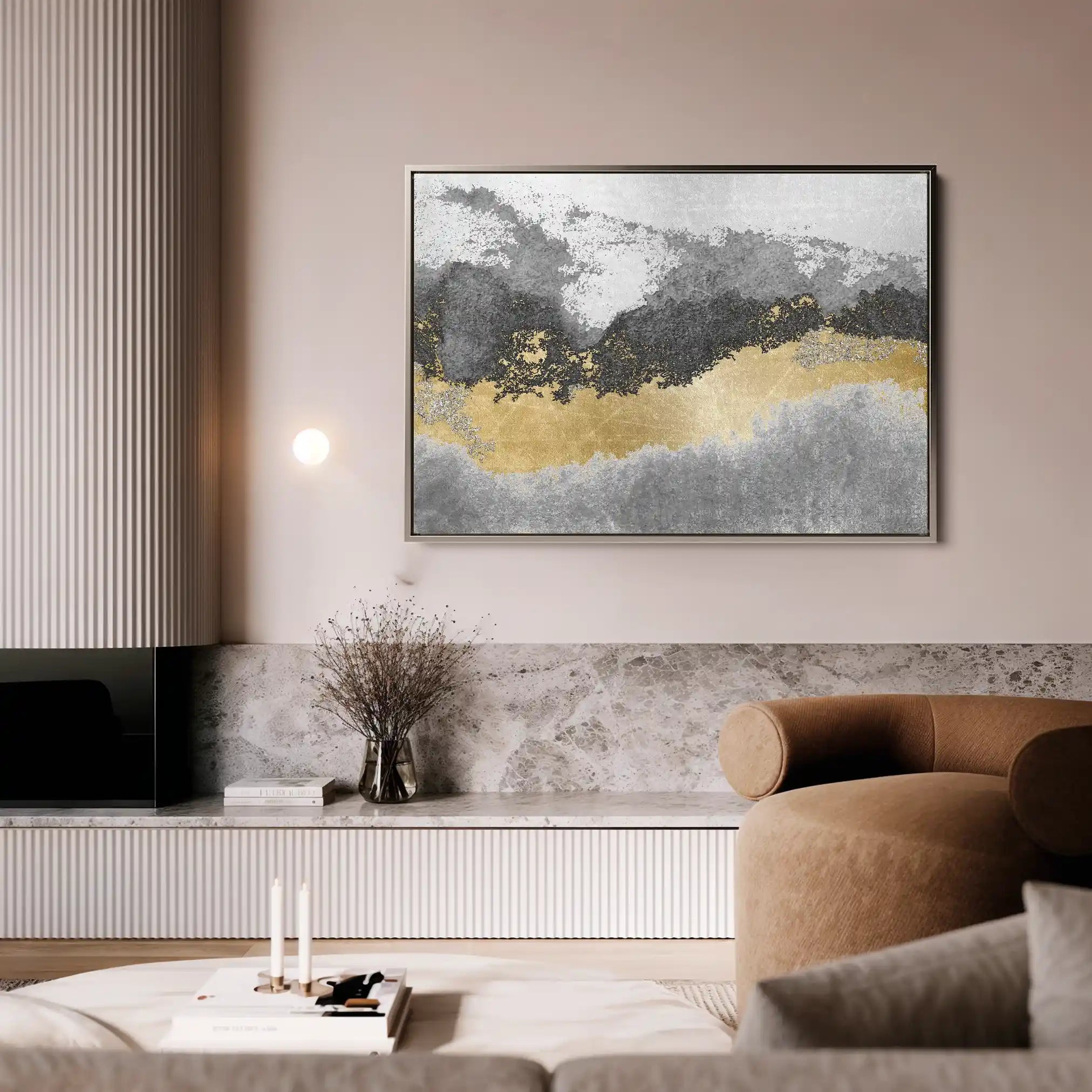 Abstract 070 Canvas Art 60 x 40 cm / Black