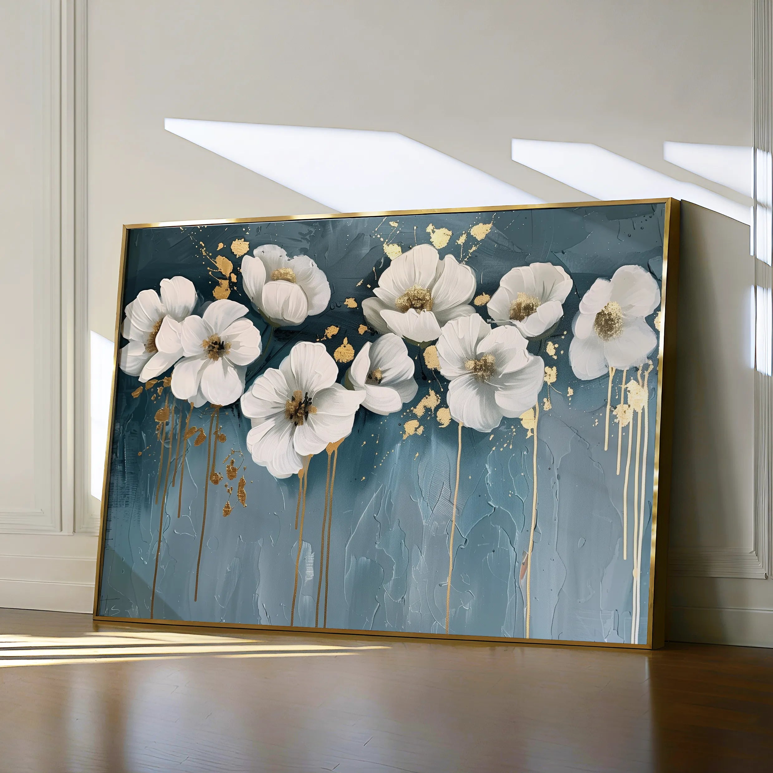 Floral 070 Canvas Art 60 x 40 cm / Black