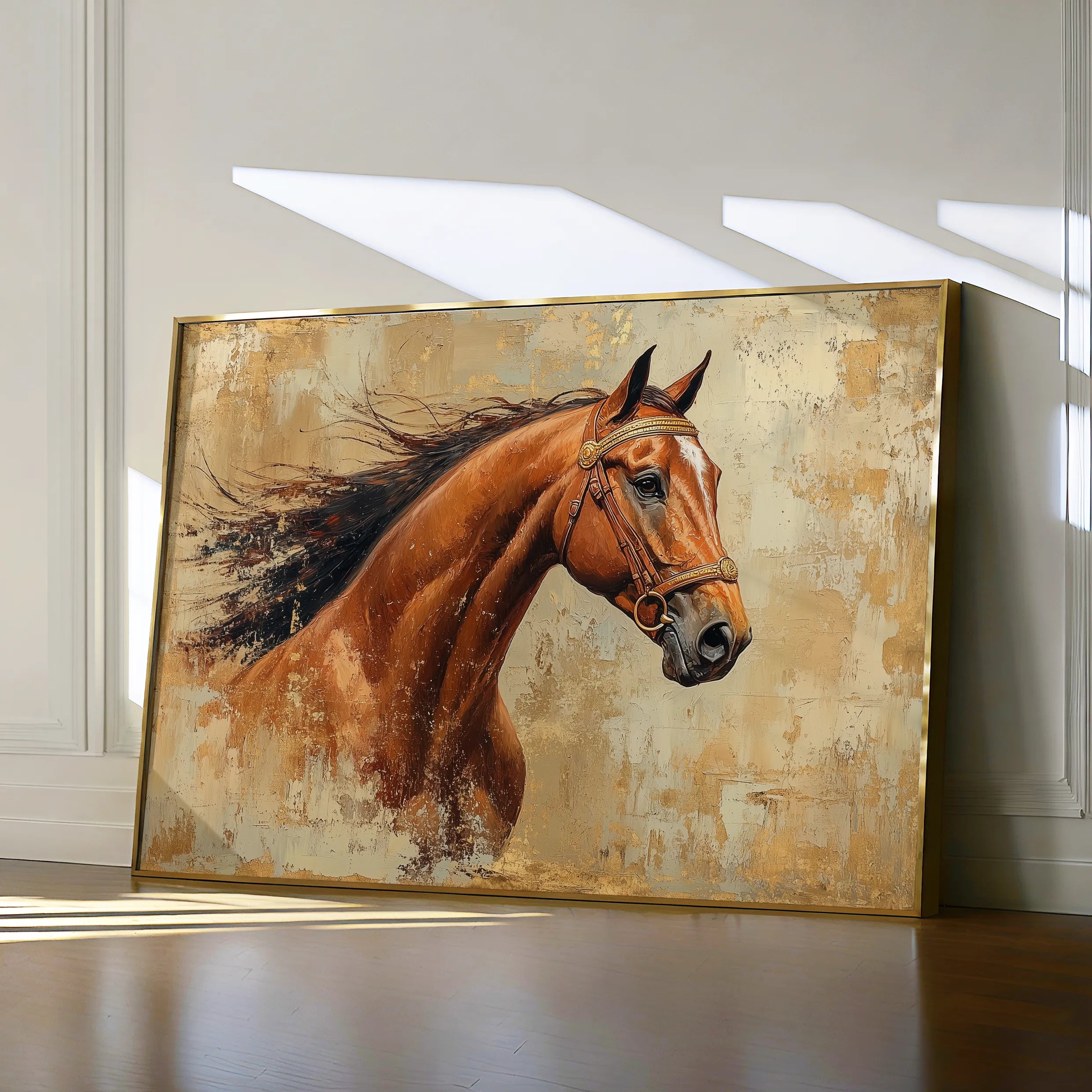 Horses 070 Canvas Art 60 x 40 cm / Black