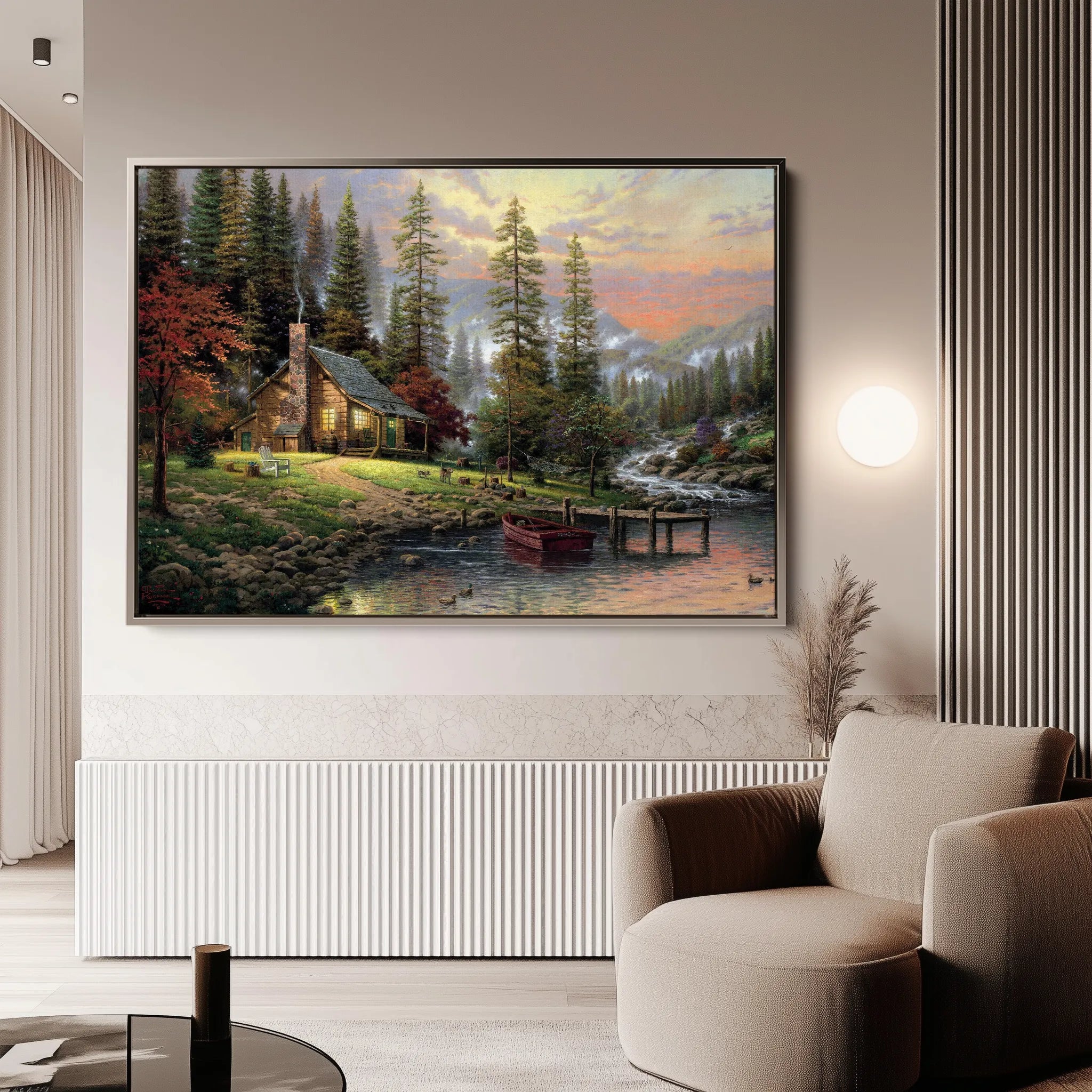 Landscape 070 Canvas Art 60 x 40 cm / Black