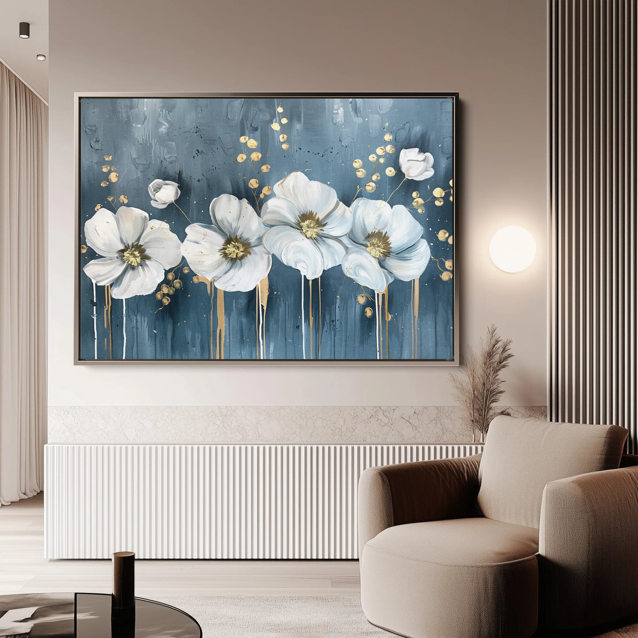Floral 071 Canvas Art 60 x 40 cm / Black