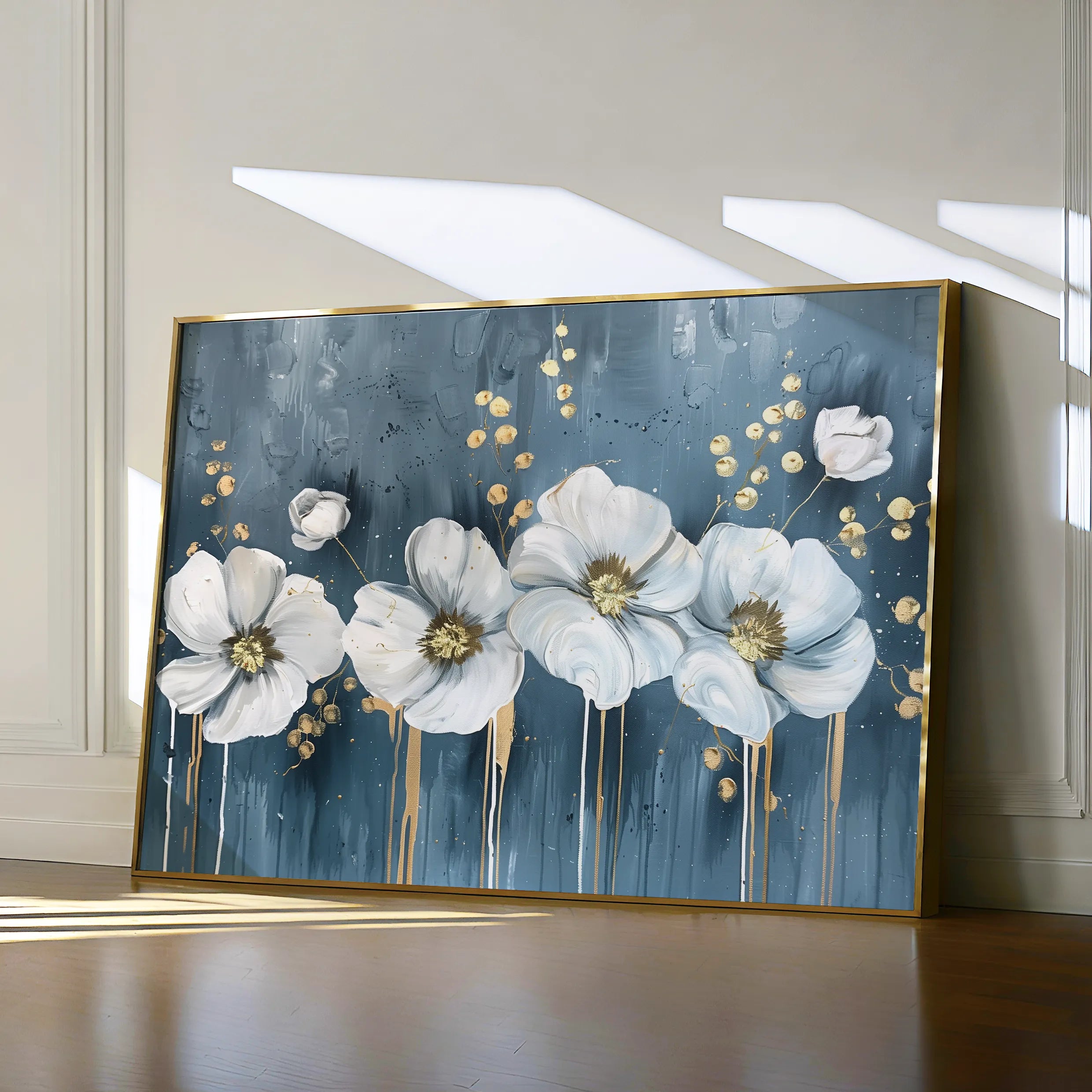 Floral 071 Canvas Art 60 x 40 cm / Black