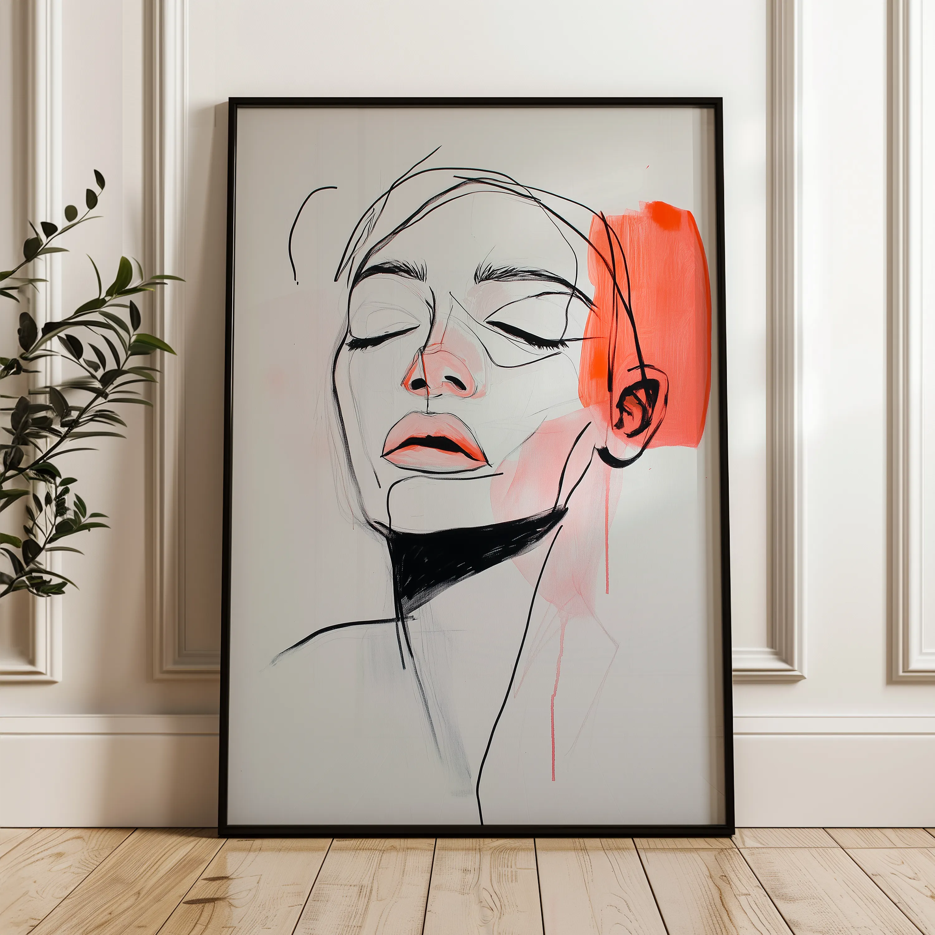 Portrait 071 Canvas Art 60 x 40 cm / Black