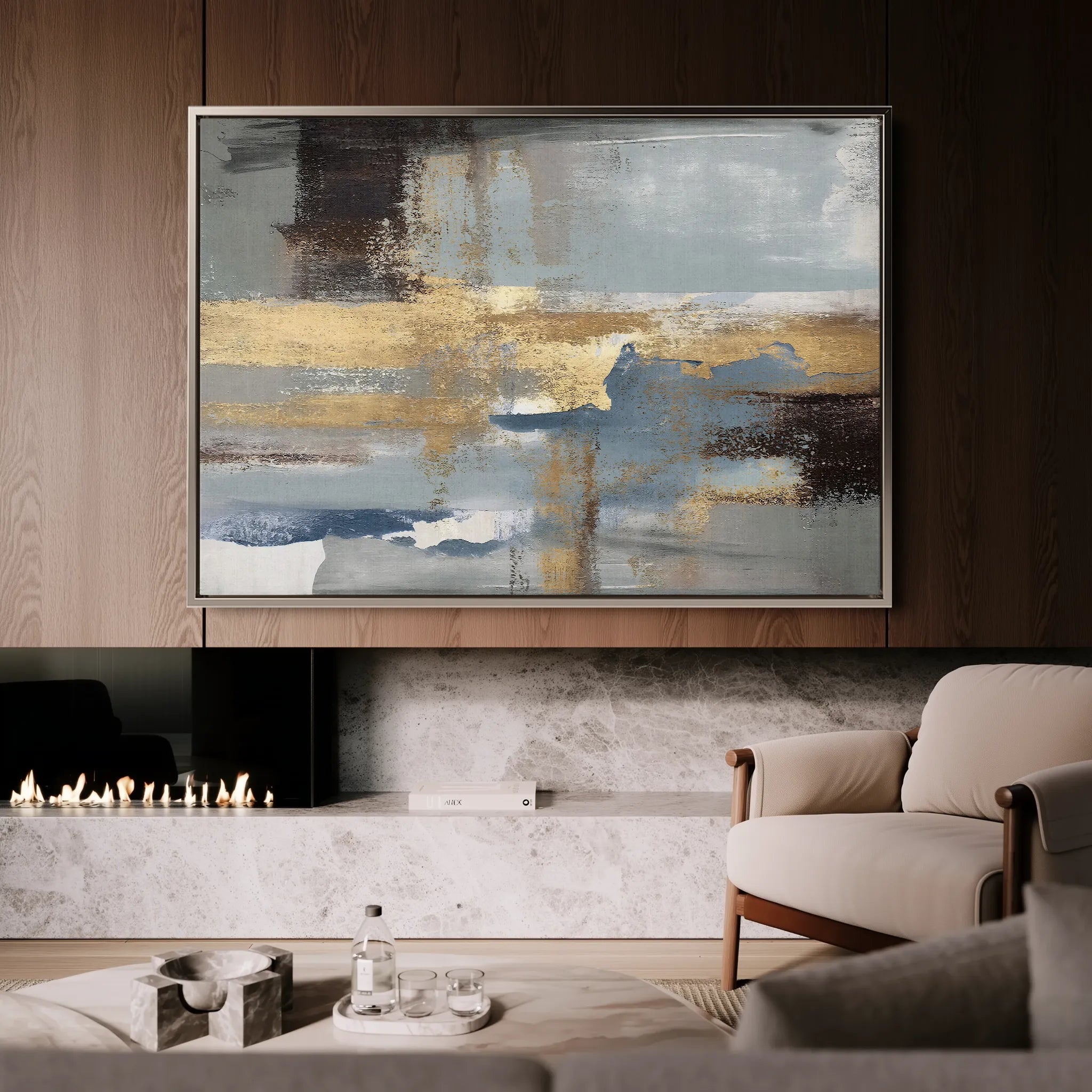 Abstract 072 Canvas Art 60 x 40 cm / Black