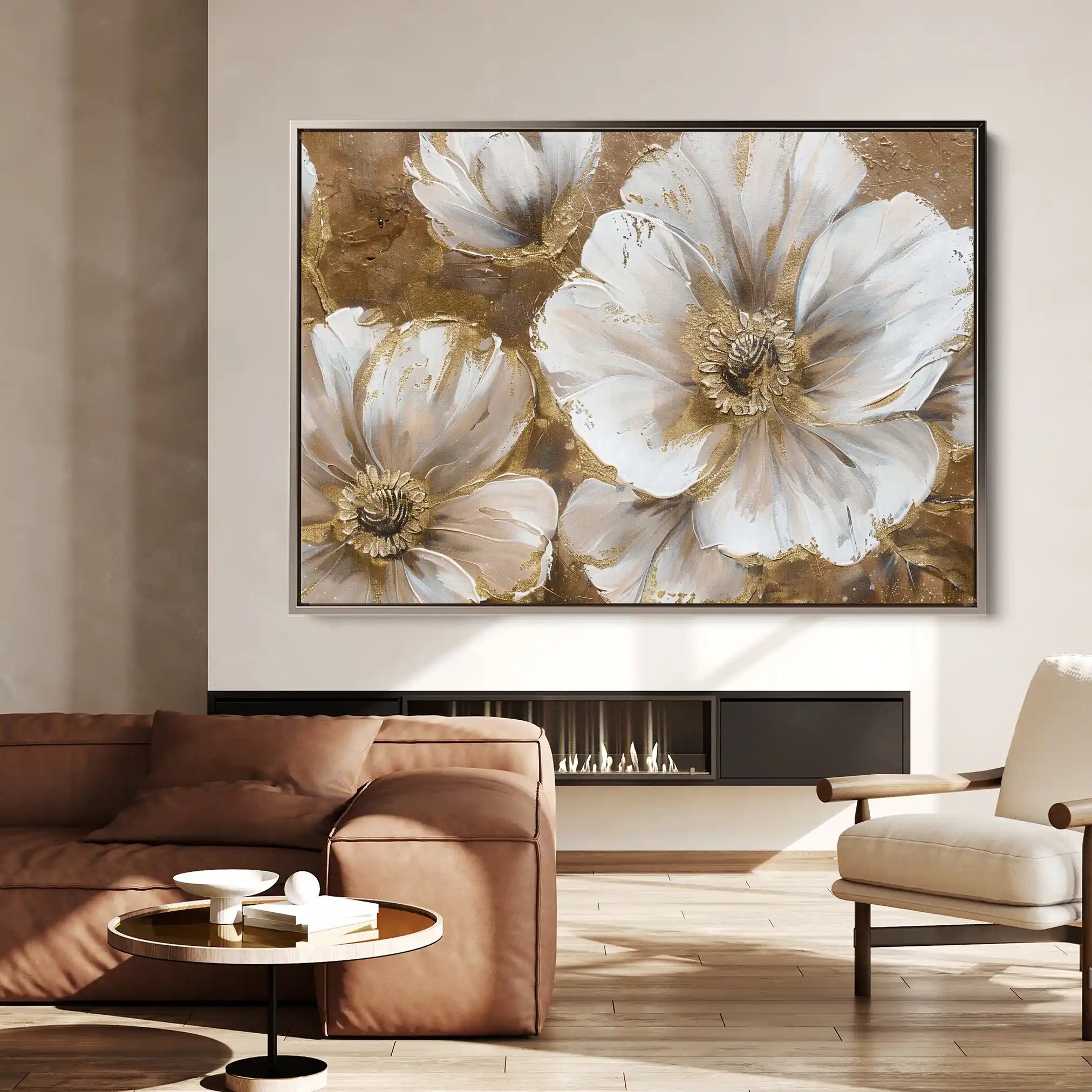 Floral 072 Canvas Art 60 x 40 cm / Black