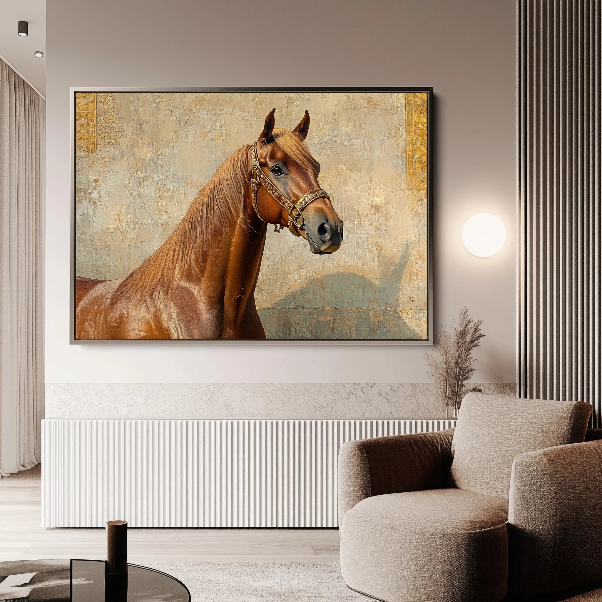 Horses 072 Canvas Art 60 x 40 cm / Black
