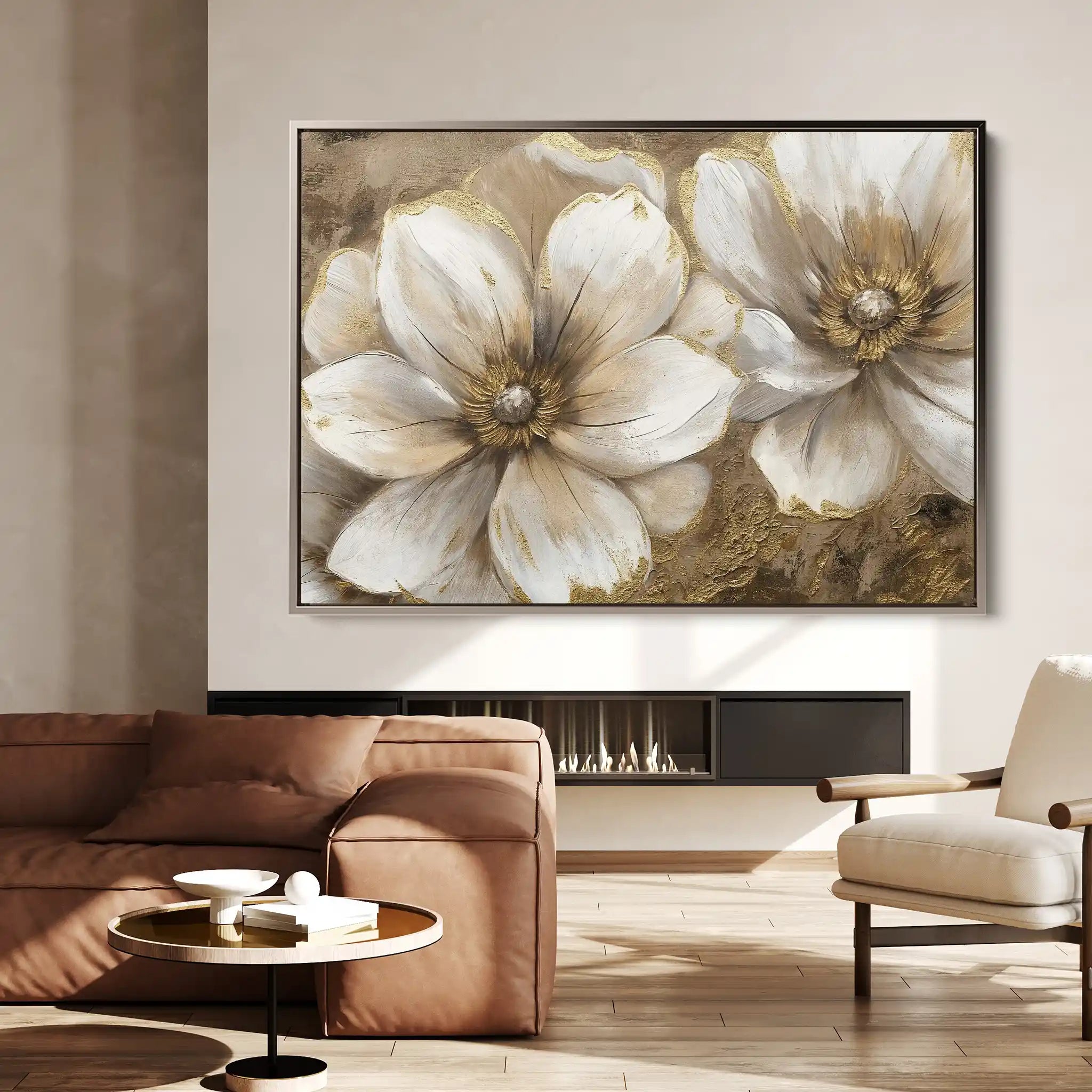 Floral 073 Canvas Art 60 x 40 cm / Black