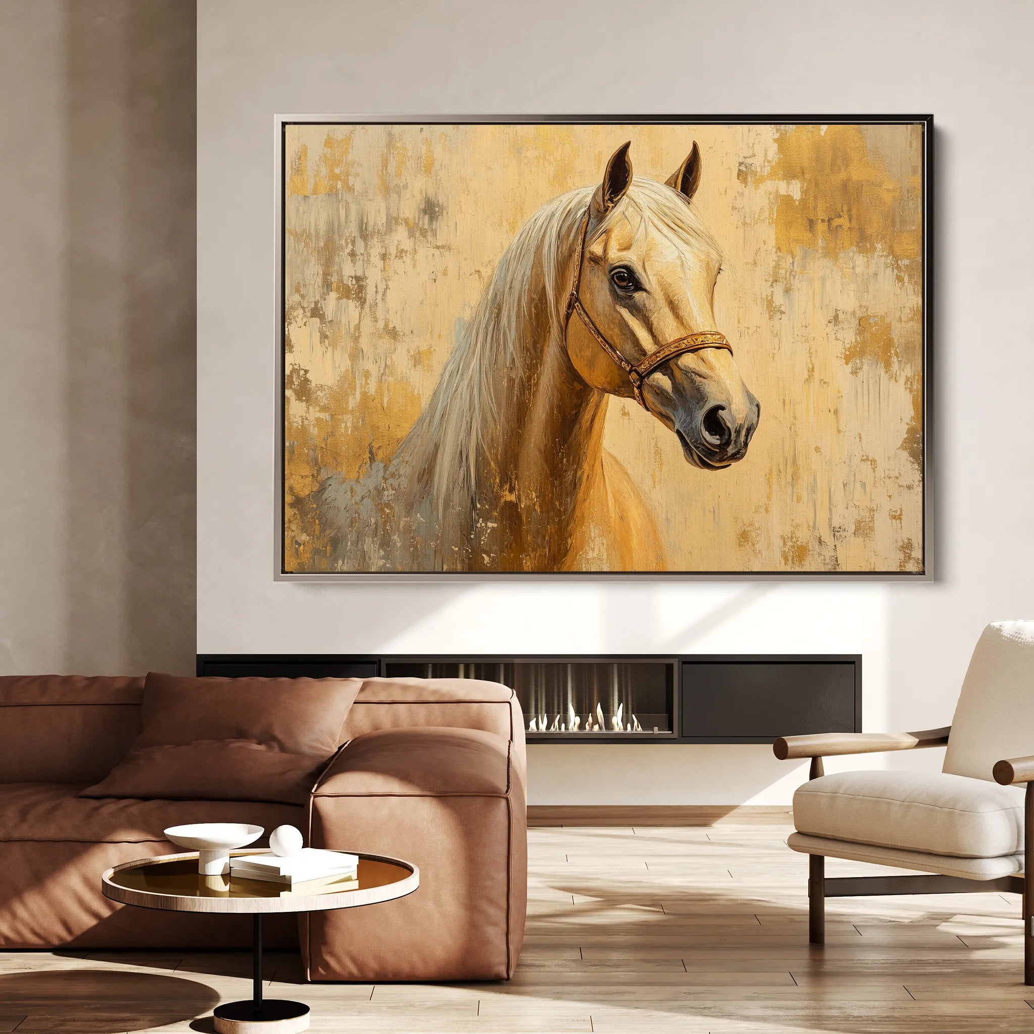 Horses 073 Canvas Art 60 x 40 cm / Black
