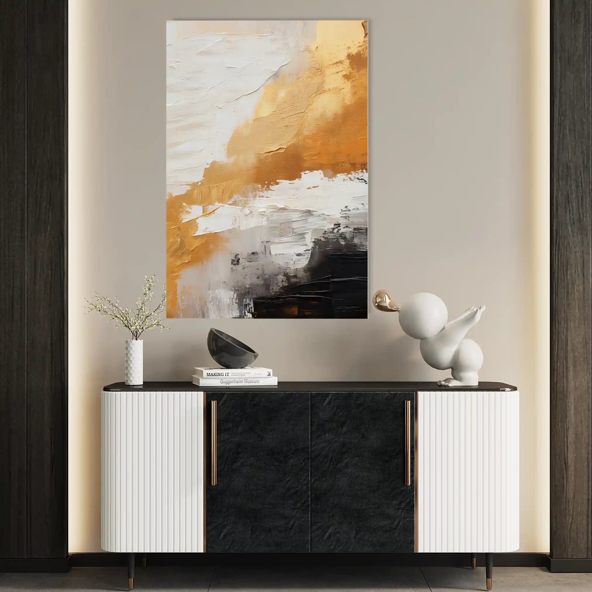 Abstract 074 Canvas Art 60 x 40 cm / Black