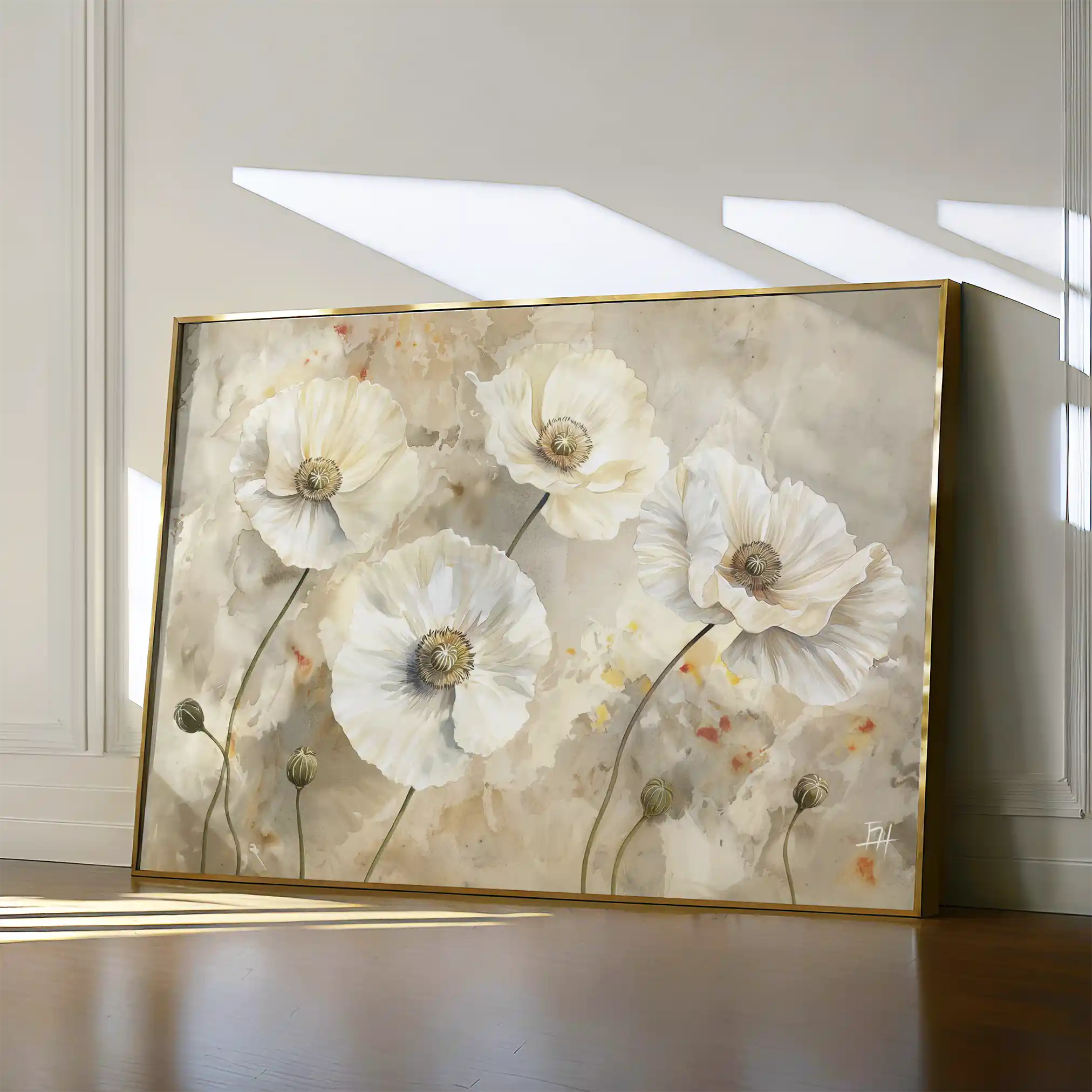Floral 074 Canvas Art 60 x 40 cm / Black