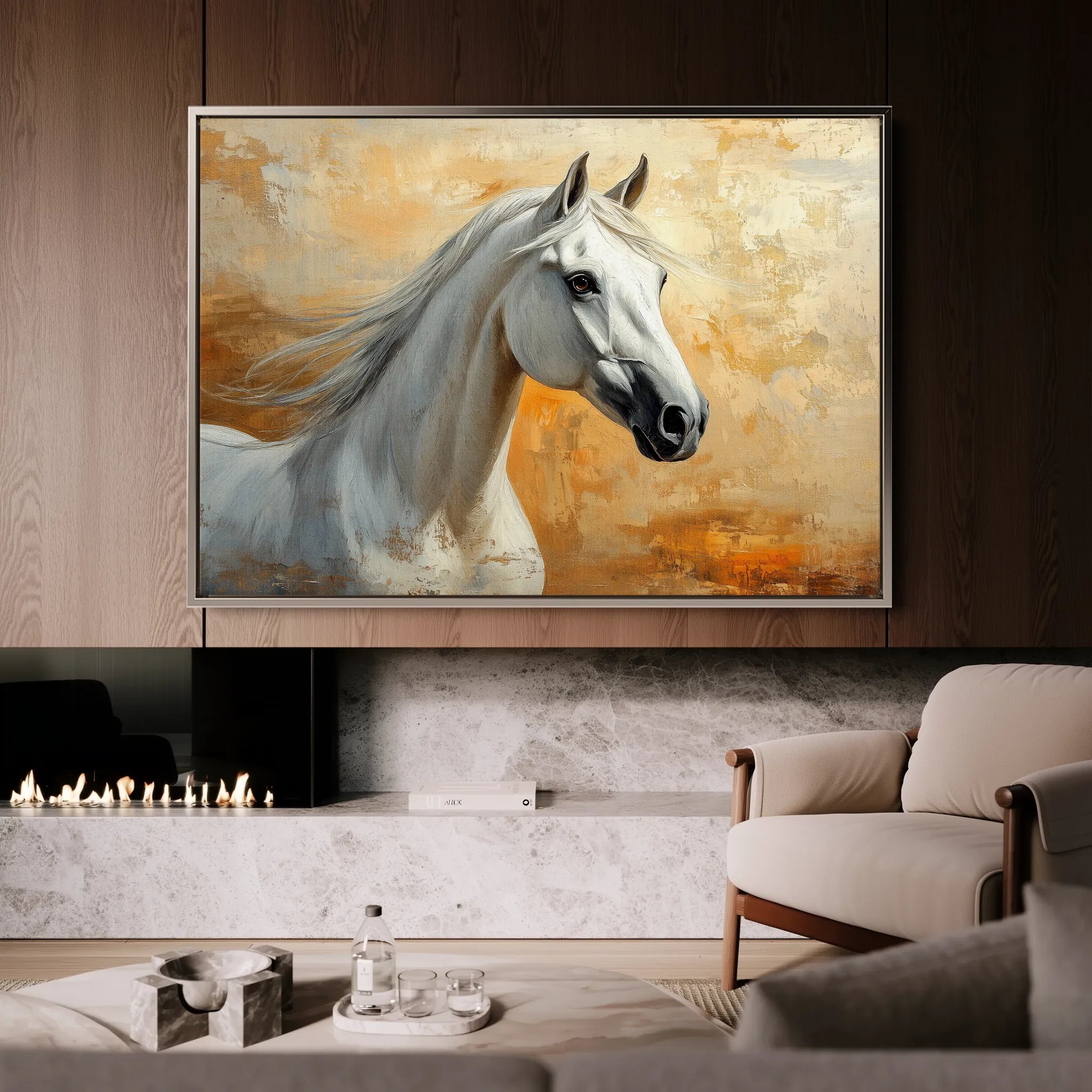 Horses 074 Canvas Art 60 x 40 cm / Black