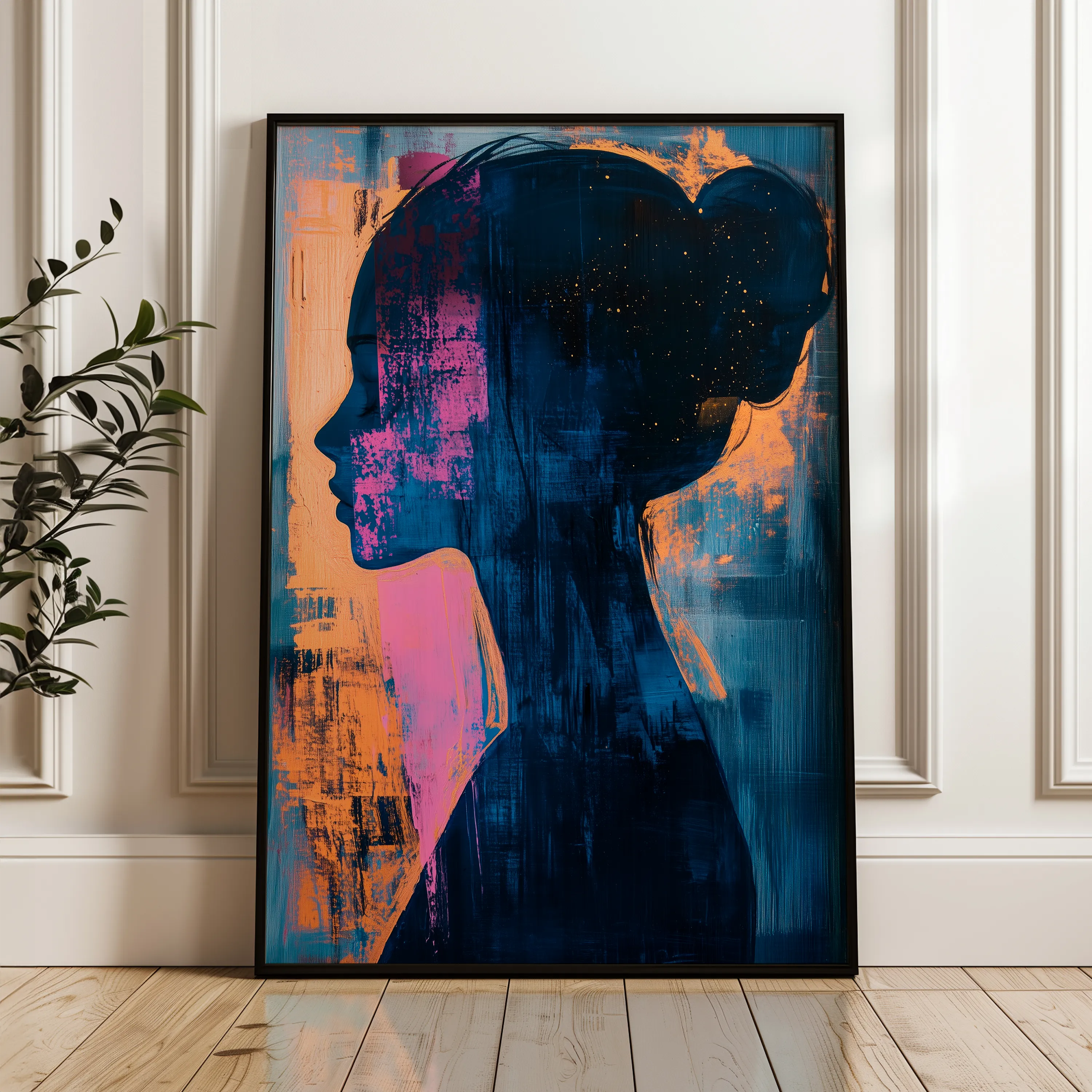 Portrait 074 Canvas Art 60 x 40 cm / Black