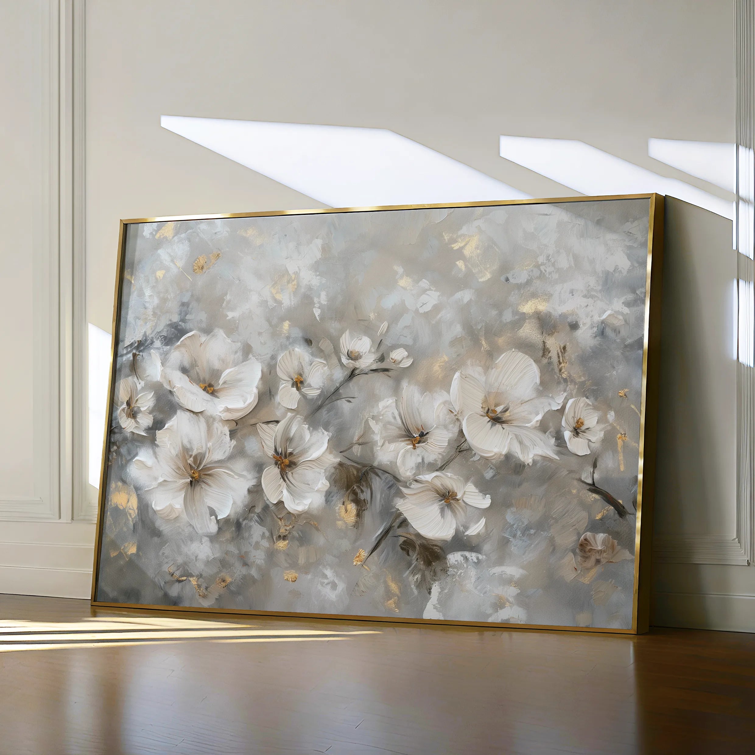 Floral 075 Canvas Art 60 x 40 cm / Black