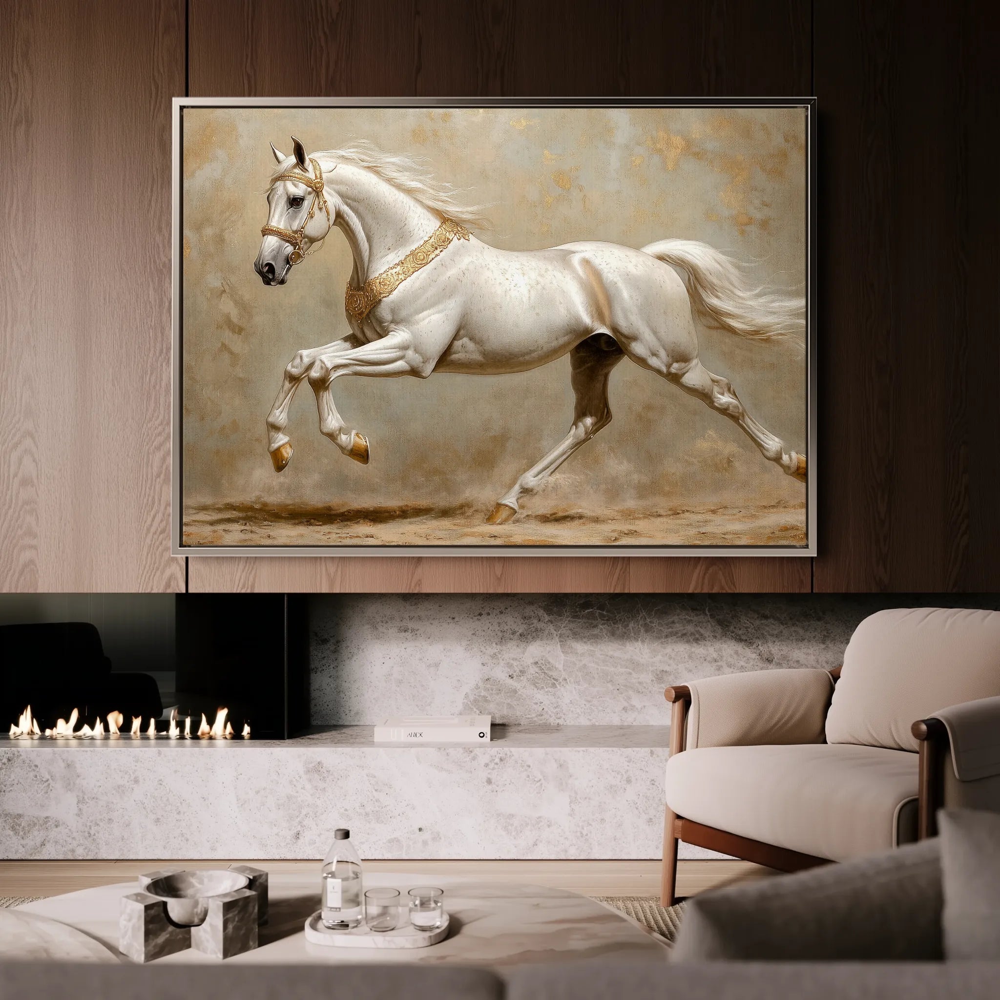 Horses 075 Canvas Art 60 x 40 cm / Black