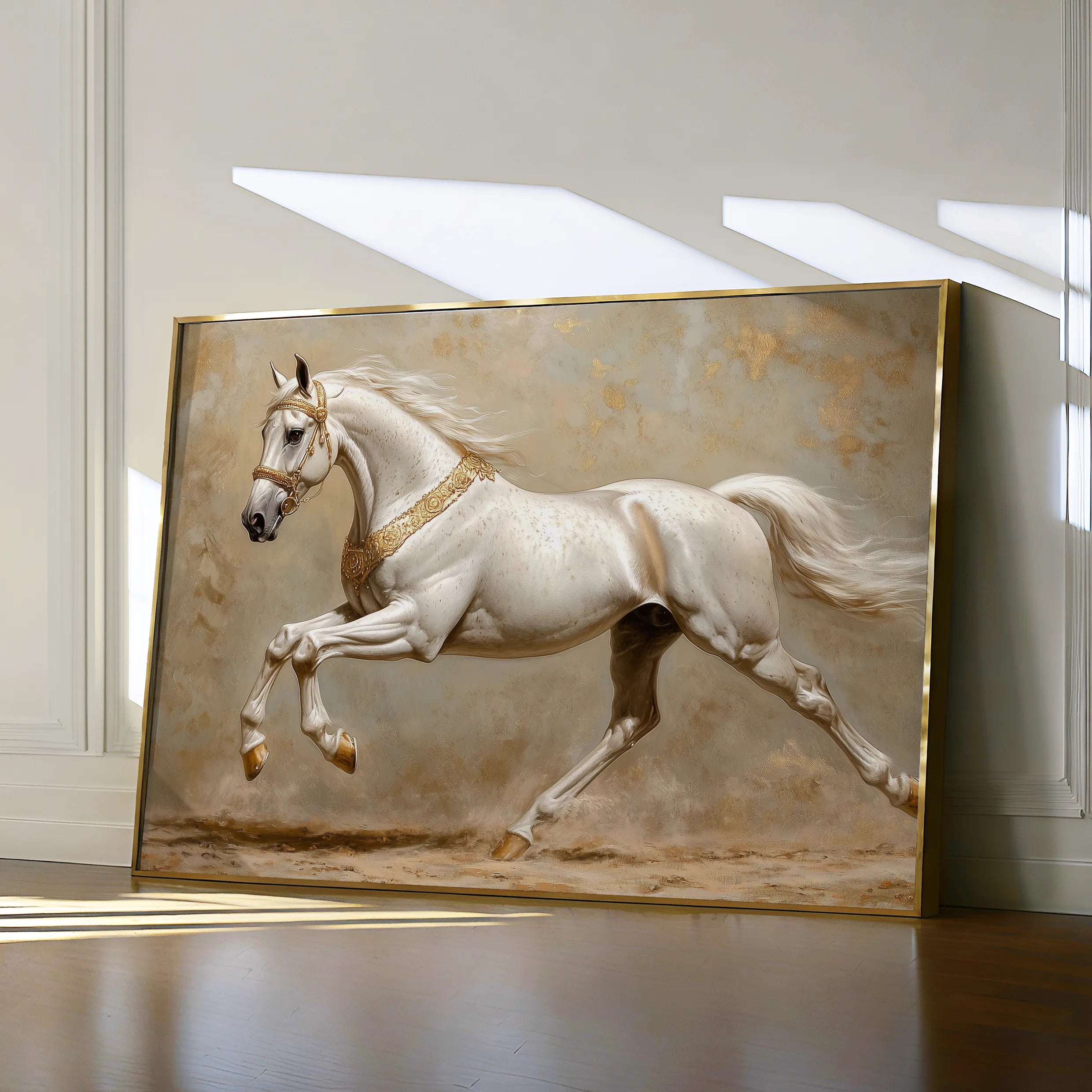 Horses 075 Canvas Art 60 x 40 cm / Black