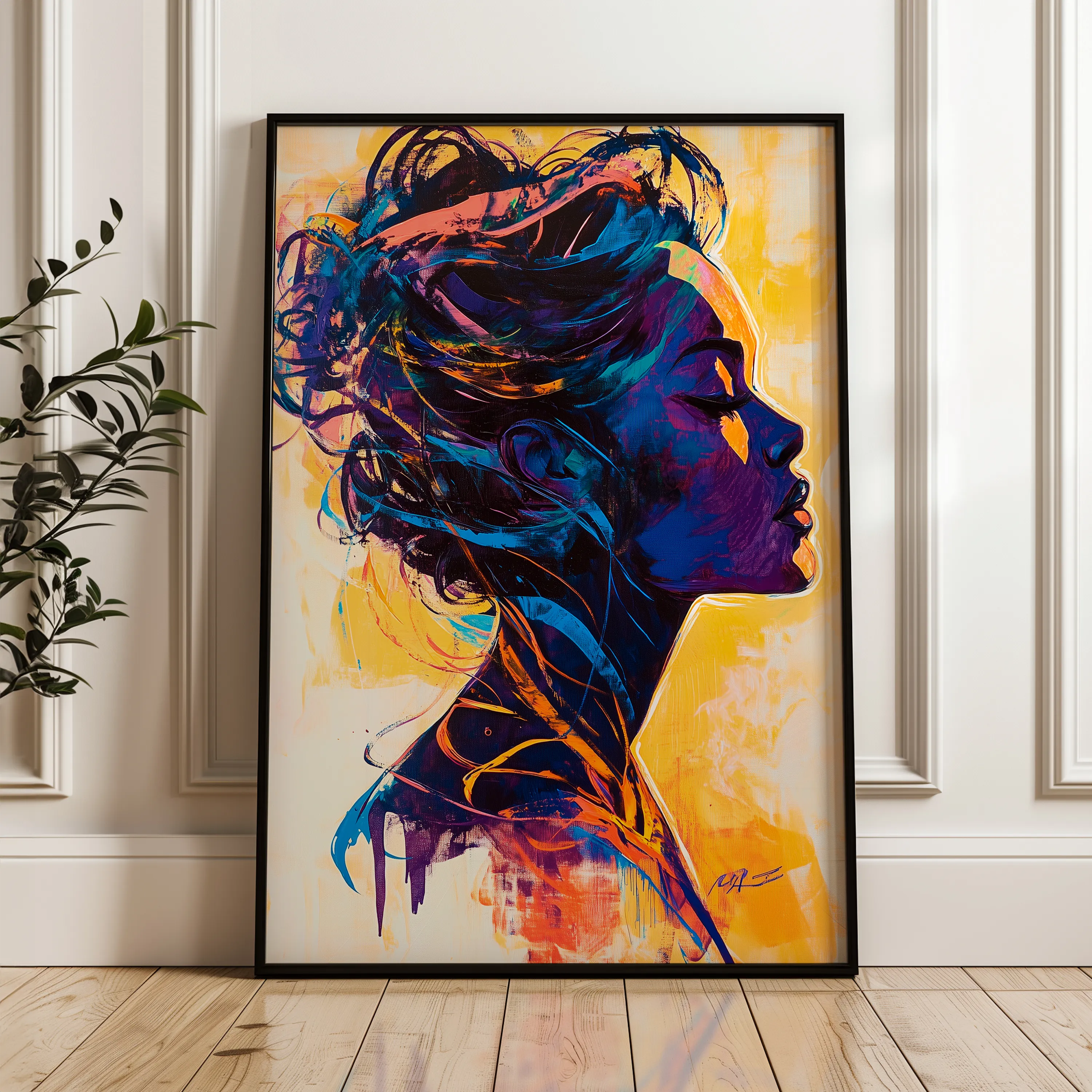 Portrait 075 Canvas Art 60 x 40 cm / Black