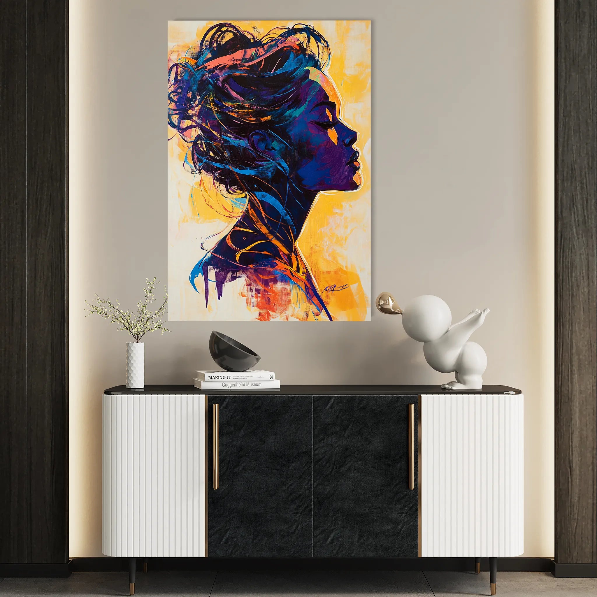 Portrait 075 Canvas Art 60 x 40 cm / Black