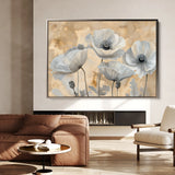 Floral 076 Canvas Art 60 x 40 cm / Black