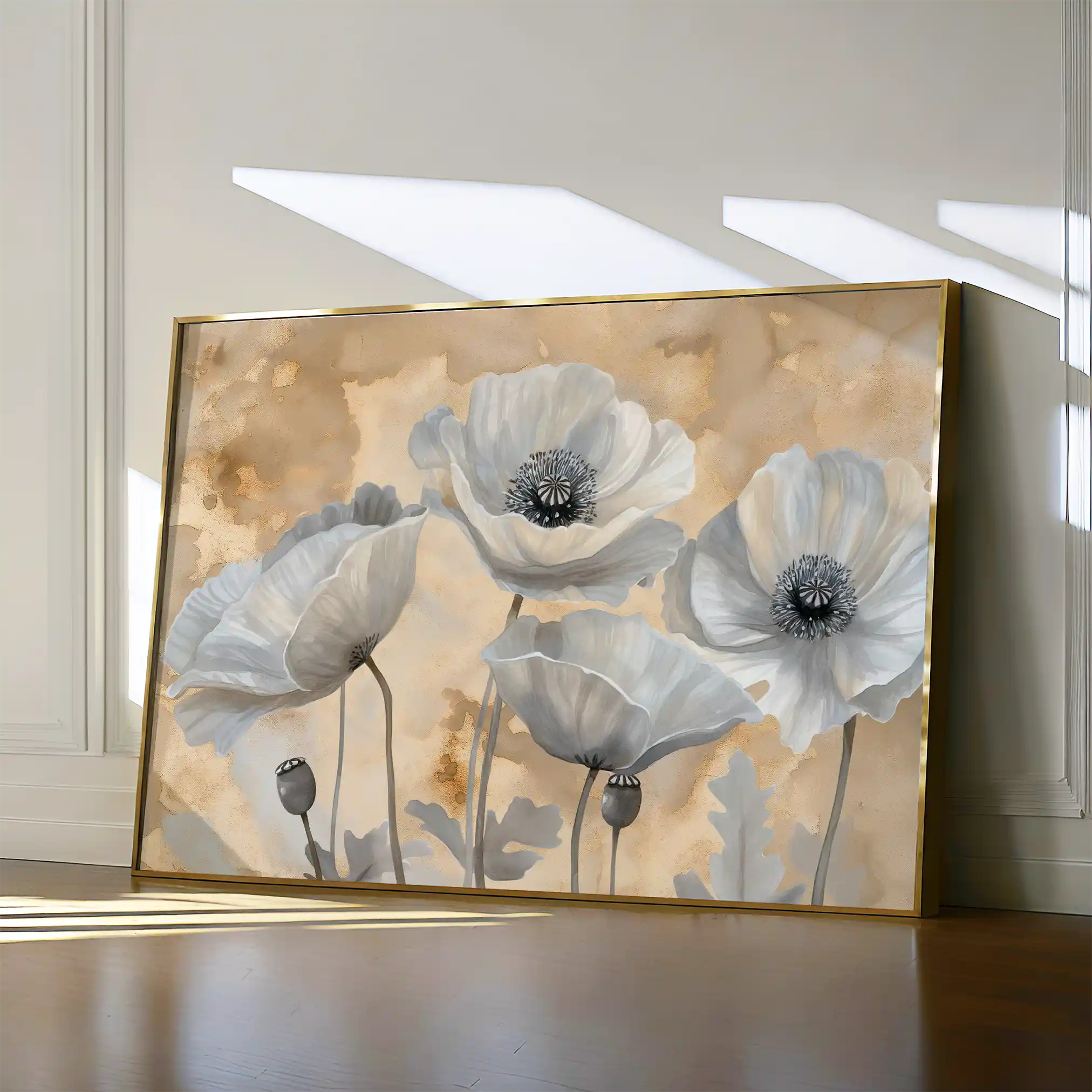 Floral 076 Canvas Art 60 x 40 cm / Black