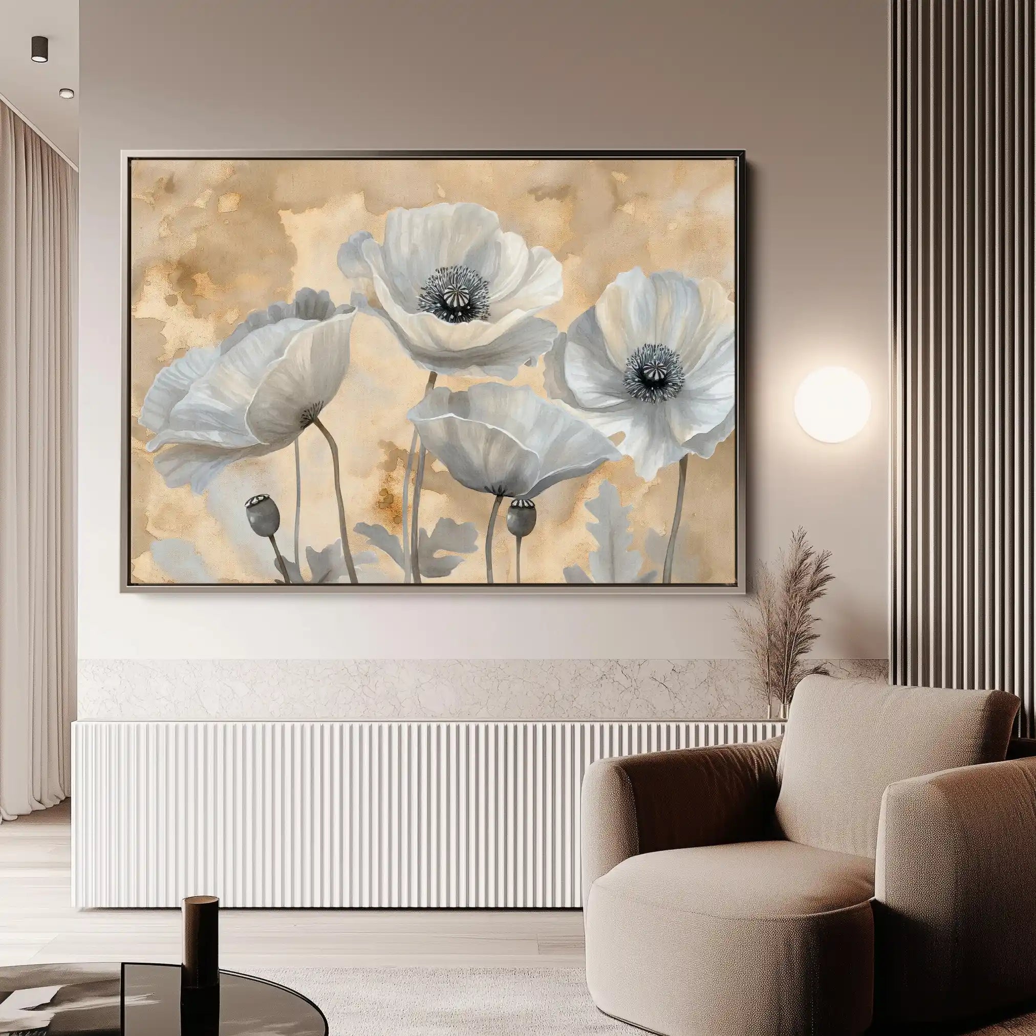 Floral 076 Canvas Art 60 x 40 cm / Black